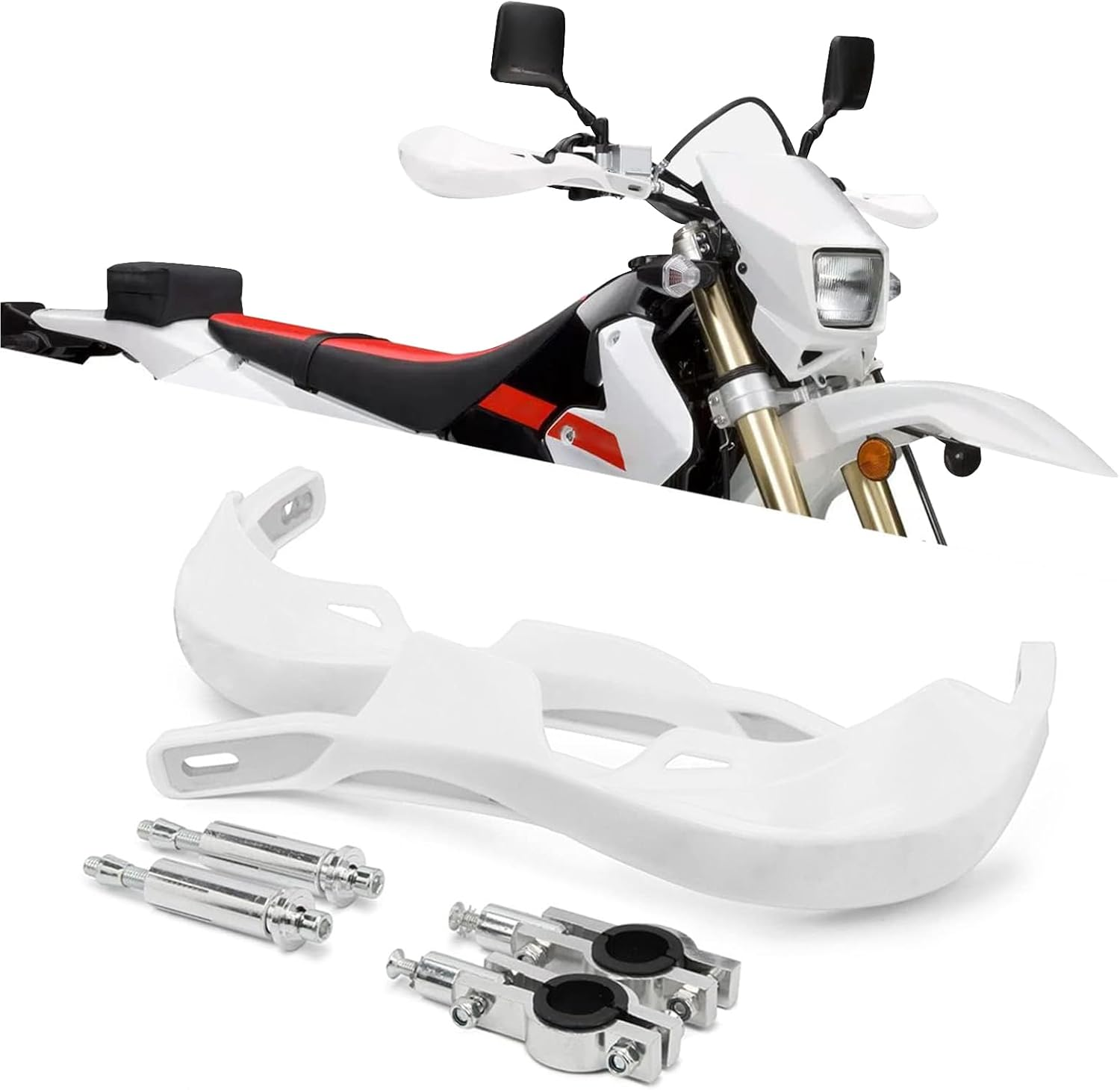 USTPO Dirt Bike Hand Guards Motorcycle Handguards Universal 7/8" 22Mm 1 1/8" 28Mm Bar for FE 701/SM 501/S 450 350/S 250 TE 150 250/I 300/I FC 250 350 450 TX125 Dirt Pit Bike ATV White image number 2