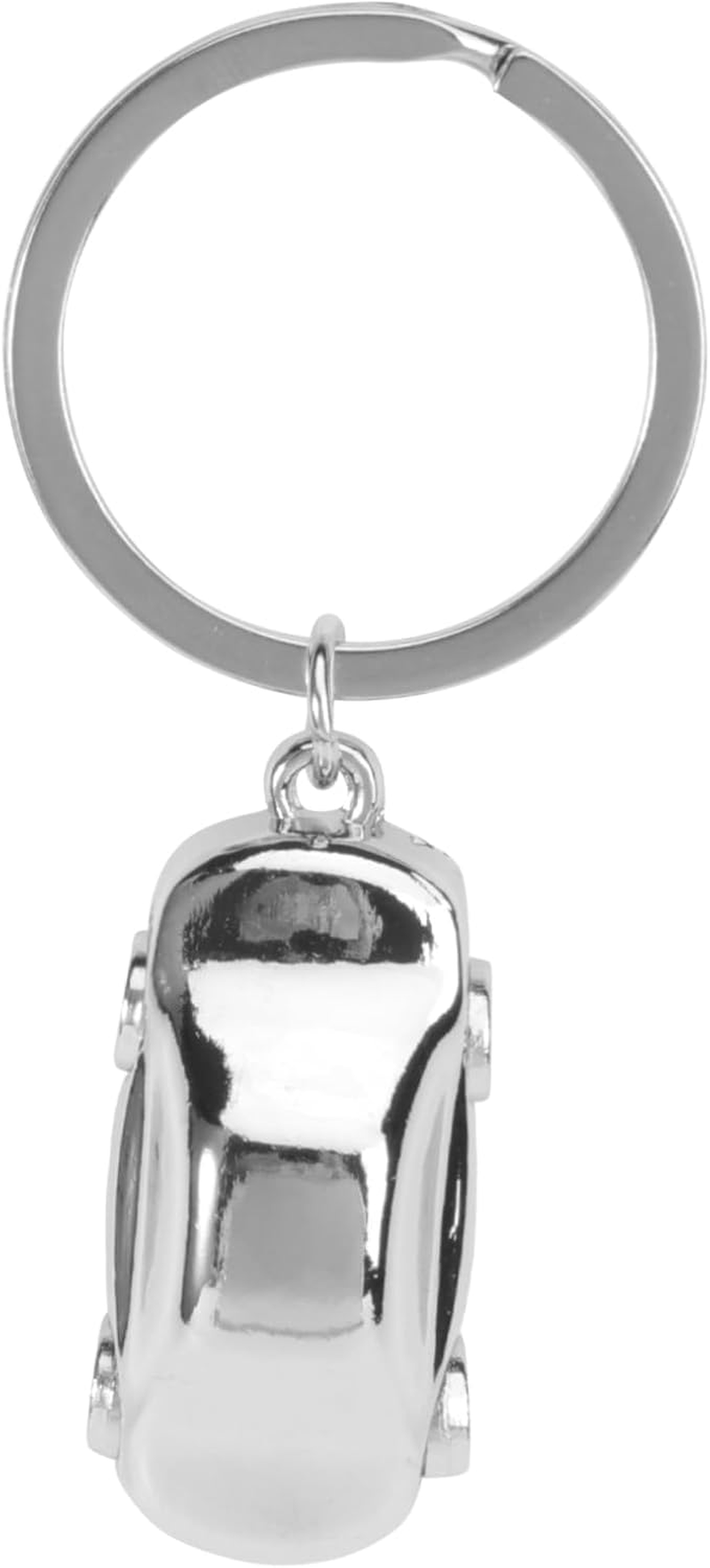 Car Shaped Metal Keychain Keyring Silver, Creative Automotive Keyring for Men and Women, Sturdy Car Key Chain Accessory for Vehicle Interior Use image number 3