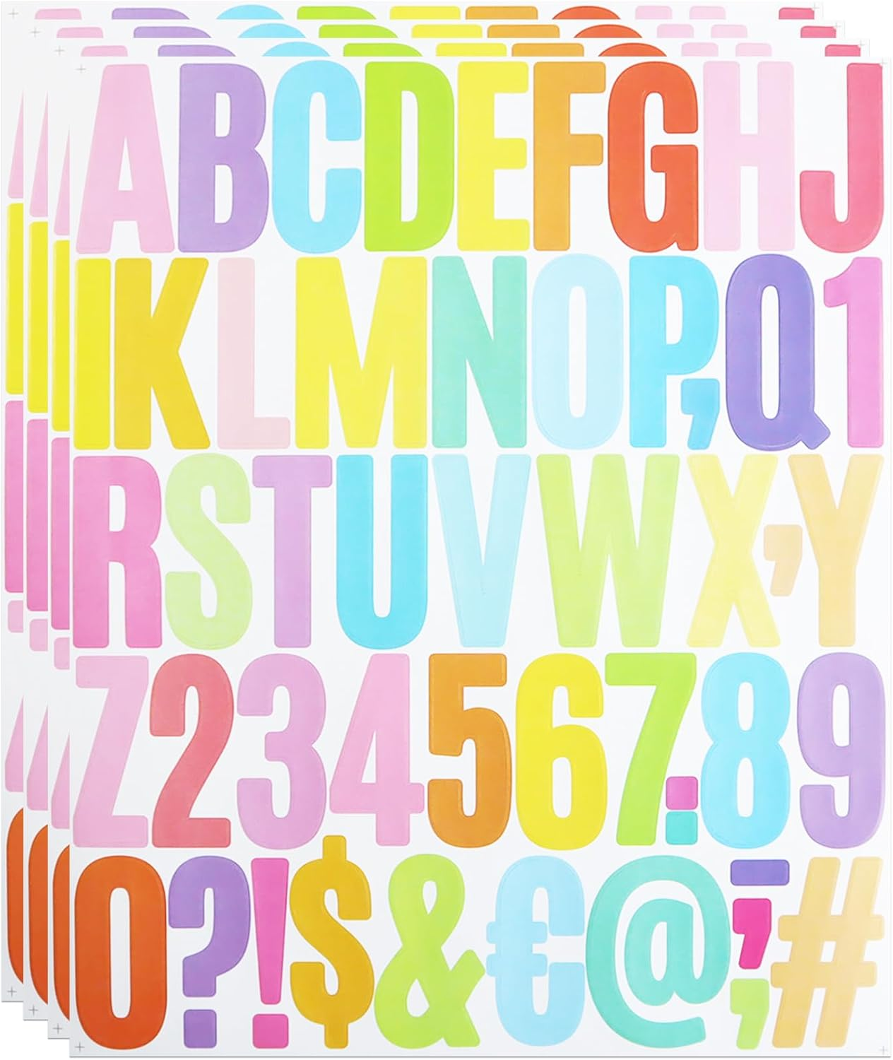 2 Inch Sticky Vinyl Letter Number Stickers, 4 Sheets Self Adhesive Stick on Alphabet Symbol Sticker for Scrapbook, Bottle Decor - Light Blue