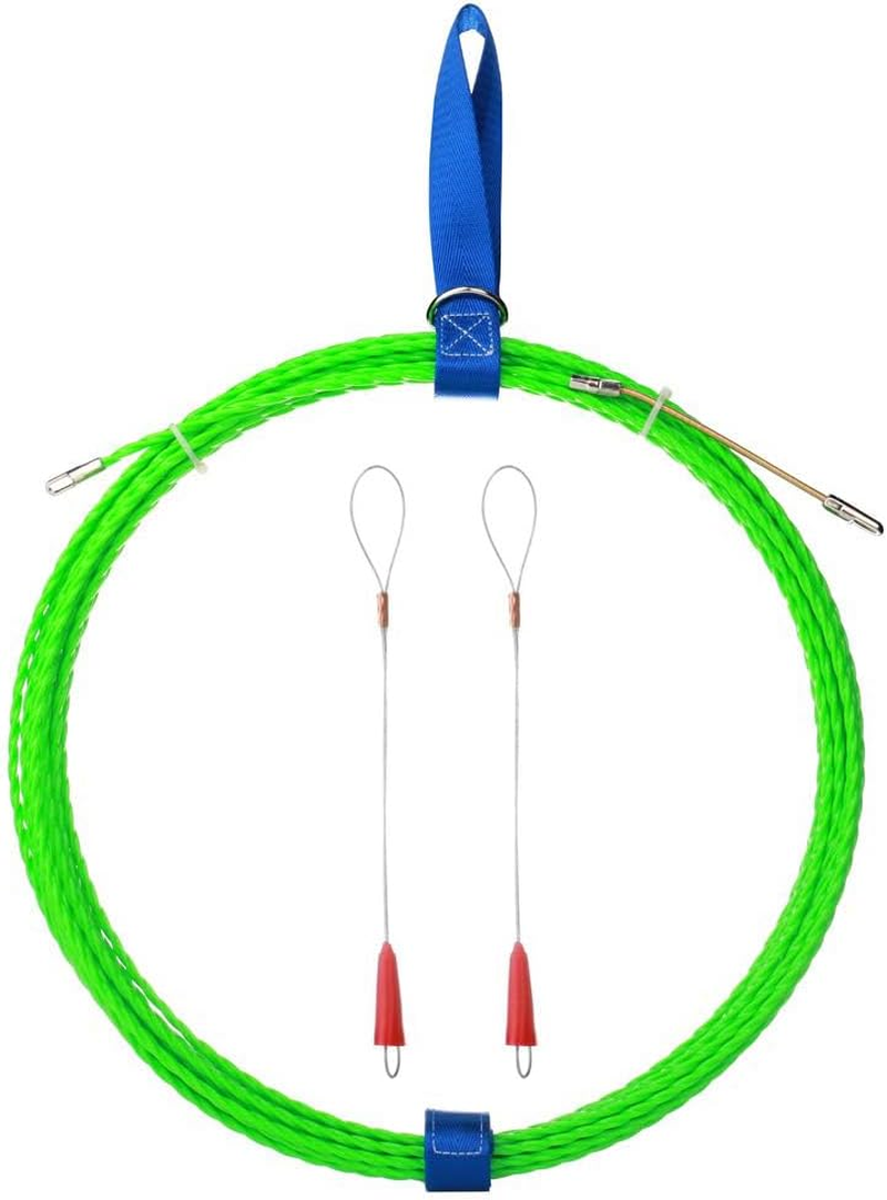 Fish Tape Wire Puller through Wall Wire Threader Fish plus Fish Cable Fastener with Steel Rope 32FT(10M) image number 5