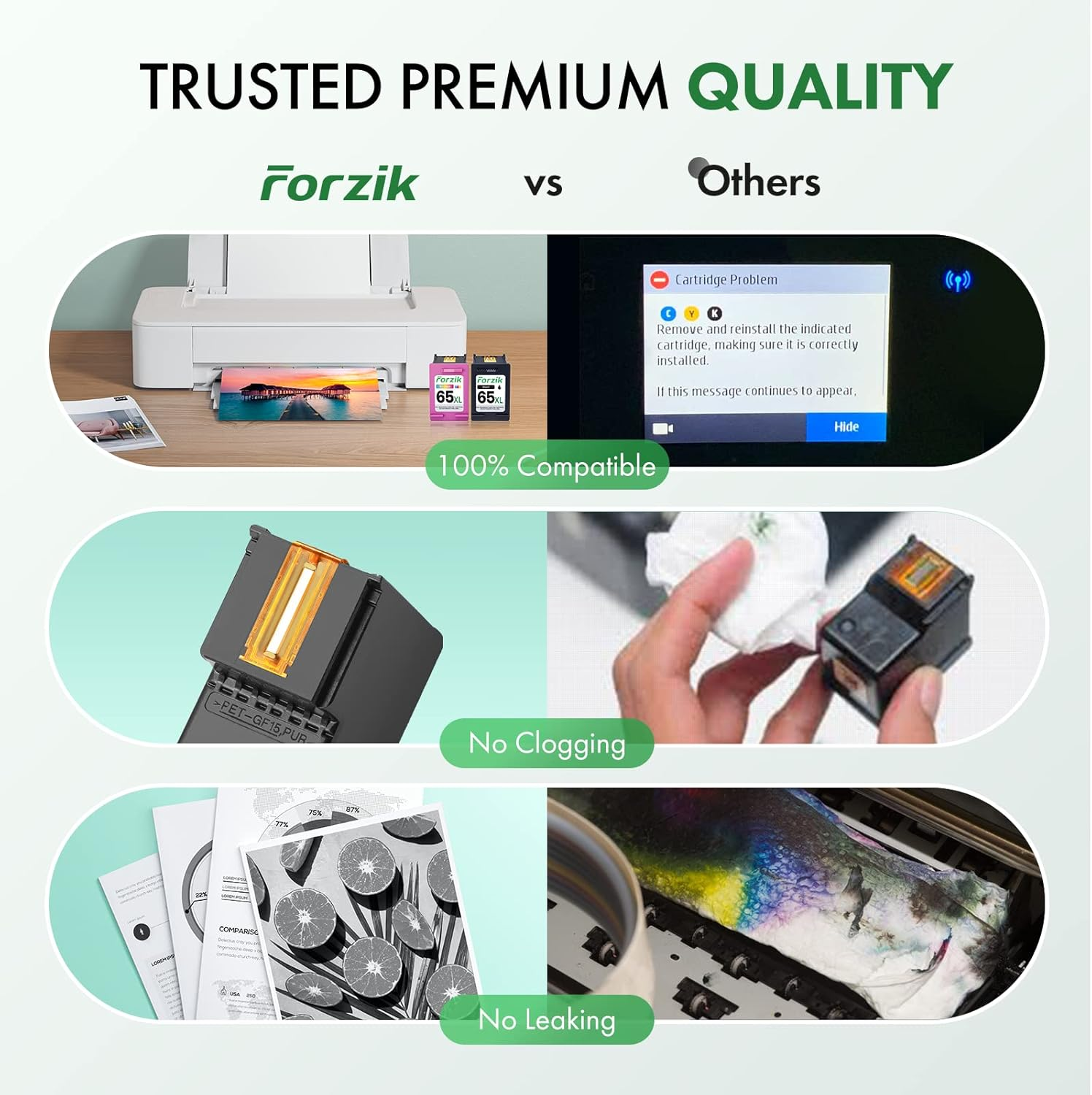 65XL Ink Cartridges High Yield Compatible Replacement for HP Ink 65 Black and Color Combo Pack Works with AMP 100 120 Series Deskjet 2620 3720 Series Envy 5020 5030 Series image number 5