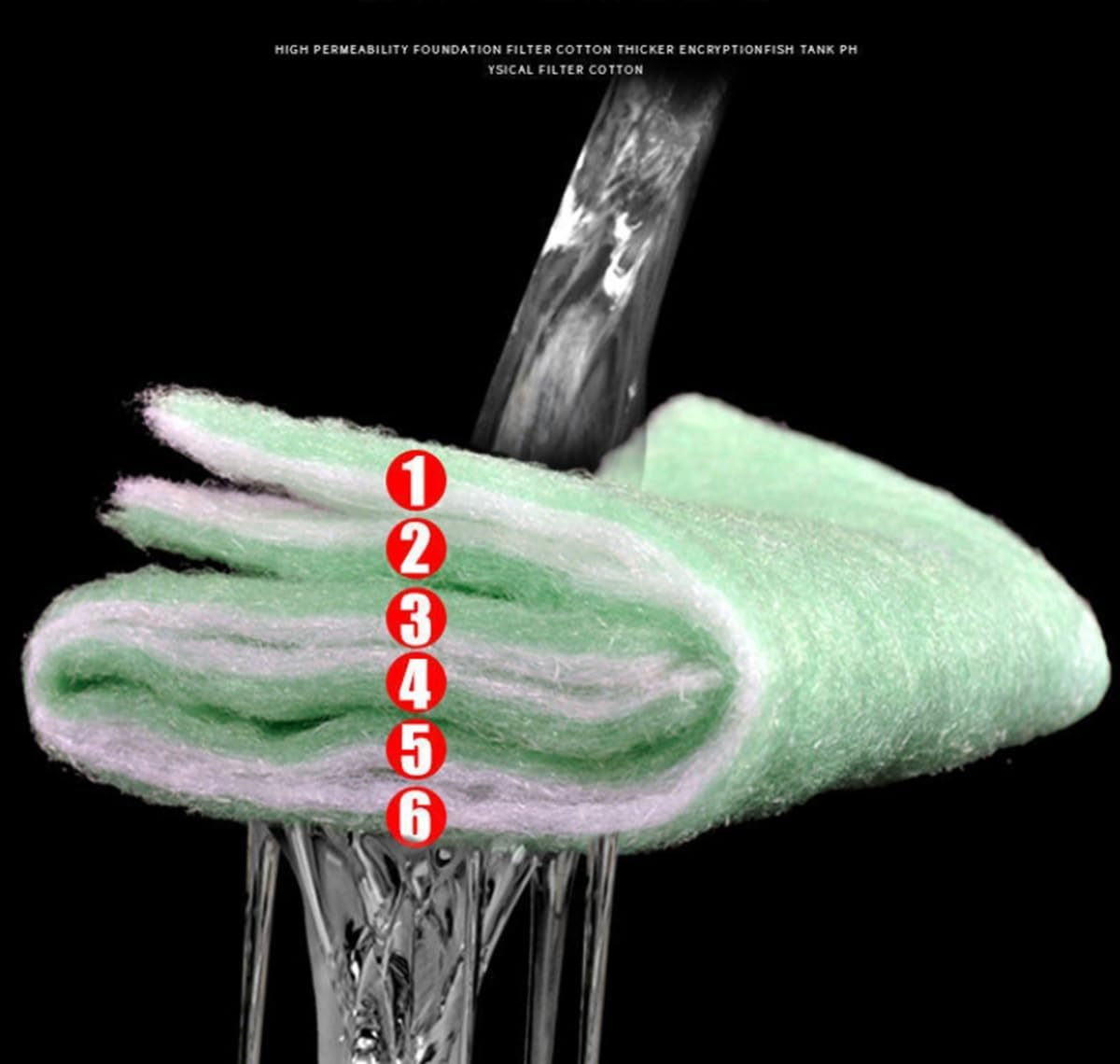 Fish Tank Sponge Pad Pond Filter Sponge Aquarium Filter Wool Biological Filter Pad Aquarium Tanks Filter Aquarium Tanks Filter Pad Water Tank Sponge Mat Filter Cotton image number 3