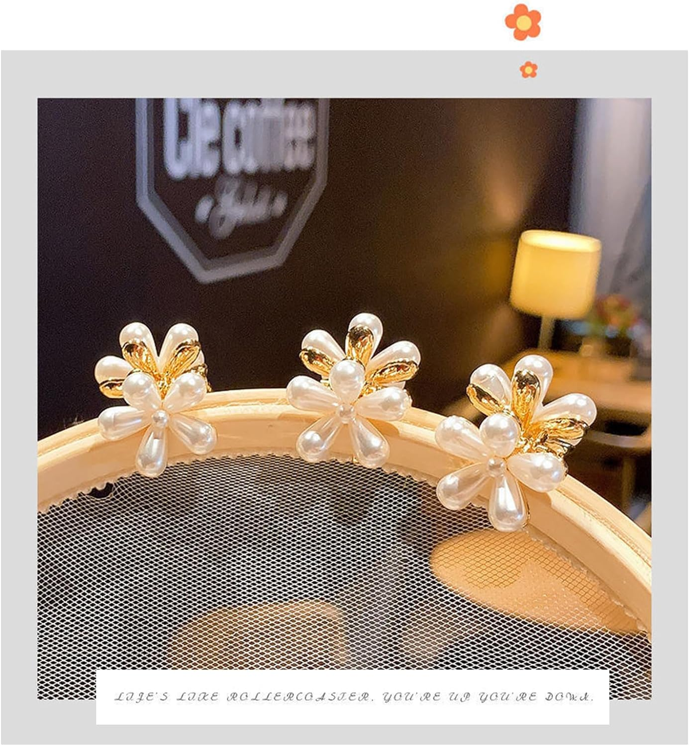 20 Pcs Mini Pearl Hair Claws Clips,Fashion Small Flower Clips,Sweet Cute Bangs Hair Barrettes Pins image number 5