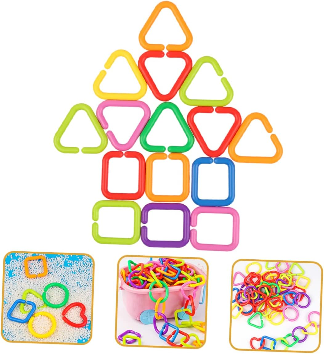 Angoily 35Pcs Link Ring for Boy Girl Geometric Chain Links Early Education Grasping for Stroller Crib Car Seat and Diaper Bag Attachments image number 1