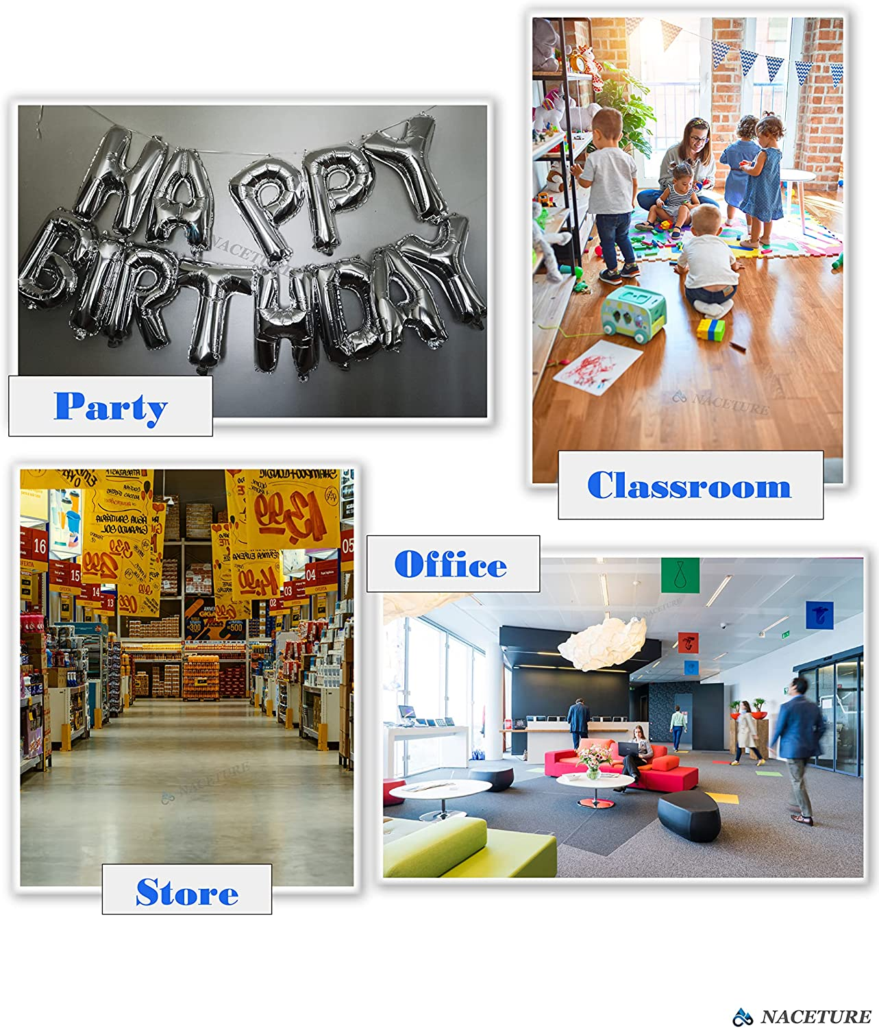 NACETURE Ceiling Hook Clips- 100 Pack Drop Ceiling Hanger Hooks Hanging on Suspended Ceiling Tile, Grid Clips Heavy Duty for Light Plant Office Home Stores Classroom and Wedding Decorations - 20 Pack image number 2