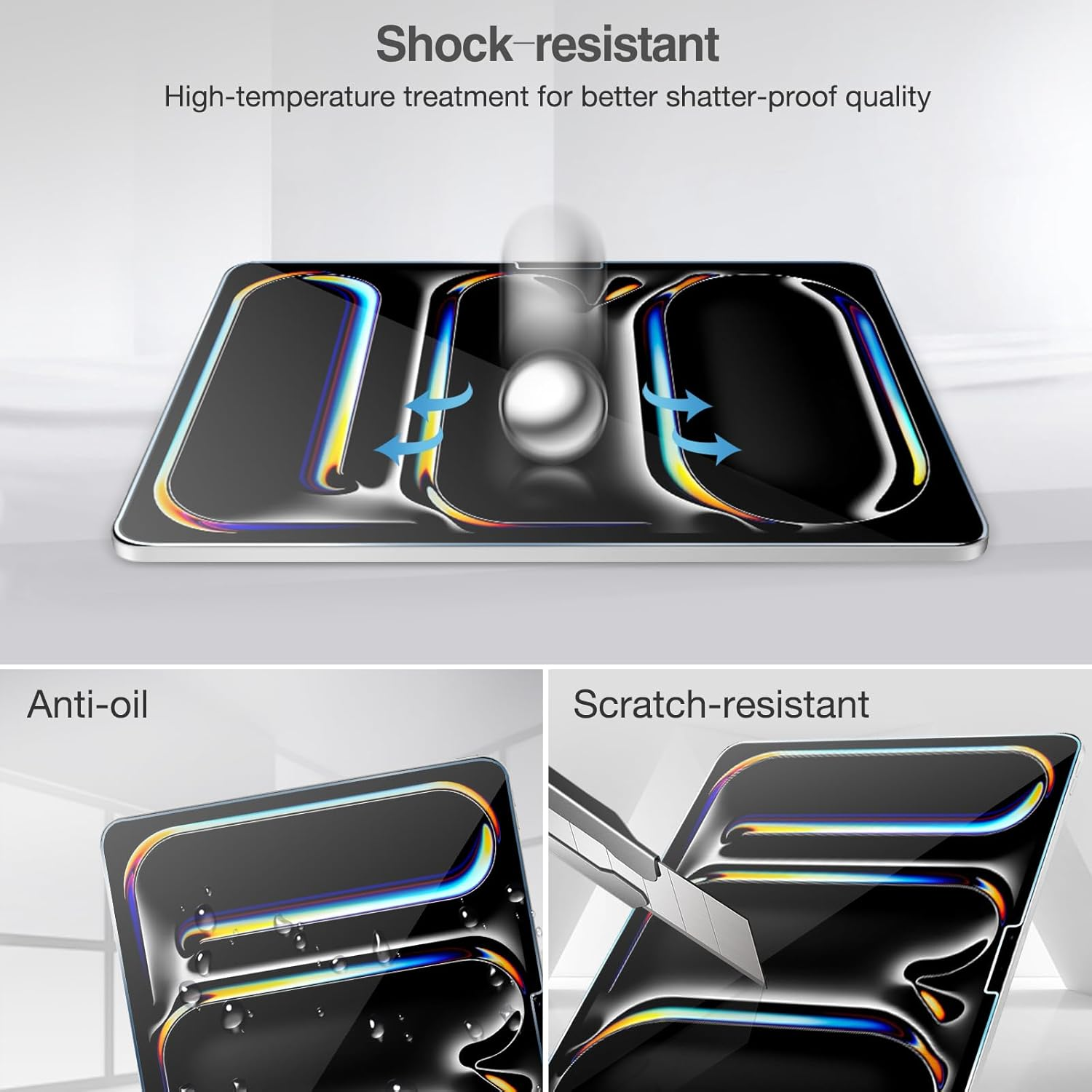 Procase 2+2 Pack Screen Protector for Ipad Pro 11 Inch 2025/2024 (M5/M4) with Camera Lens Protector, Tempered Glass Film for Ipad Pro 11" -2Clear image number 7