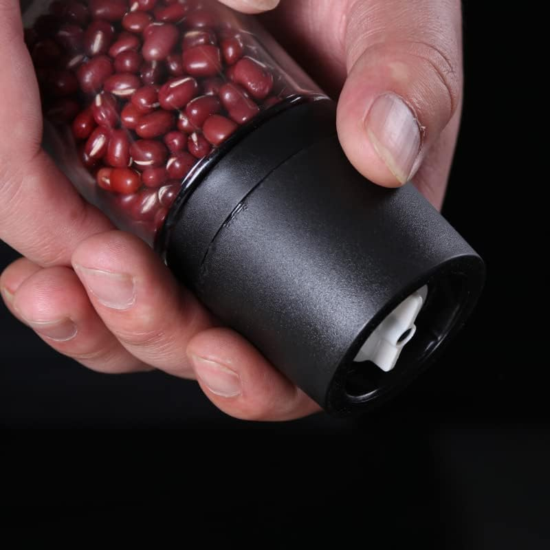 2 PCS Salt and Pepper Shakers Grinders Adjustable Coarseness Mills Glass Material to Refill Sea Salt,Black Pepper,Kitchen,Barbecue,Party image number 6