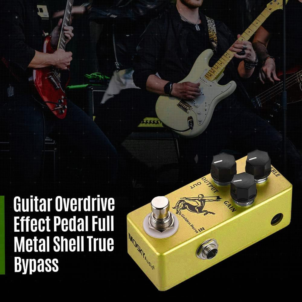 Overdrive Effect Pedal, Golden Horse Guitar Overdrive Effect Pedal Full Metal Shell True Bypass image number 3