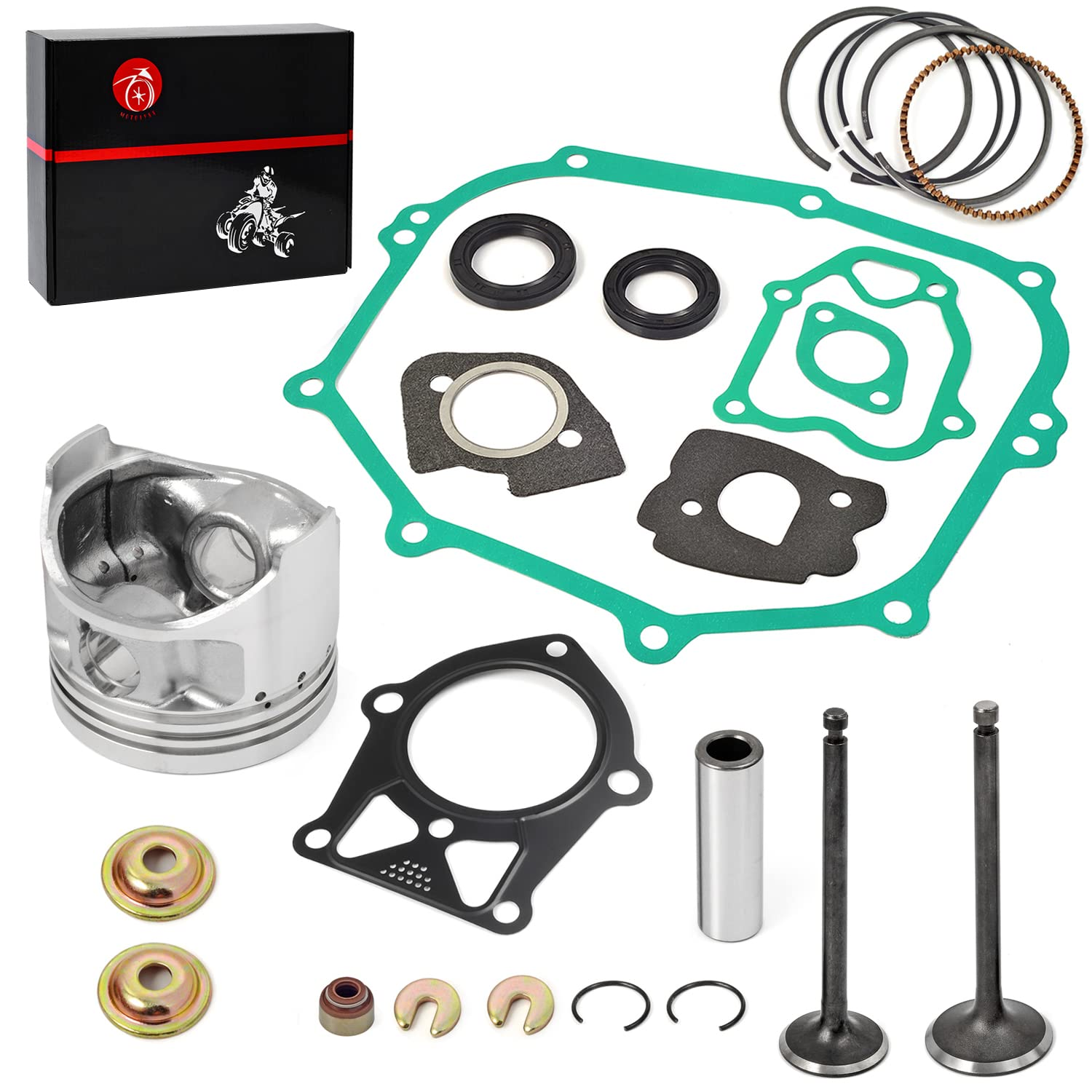 Engine Gasket Rebuild Kit STD Piston & Ring Seal Intake Exhaust Valve Compatible with Yamaha Golf Cart G14 1995 1996 JN5-11631-00-96 JN5-11610-00-00 image number 4