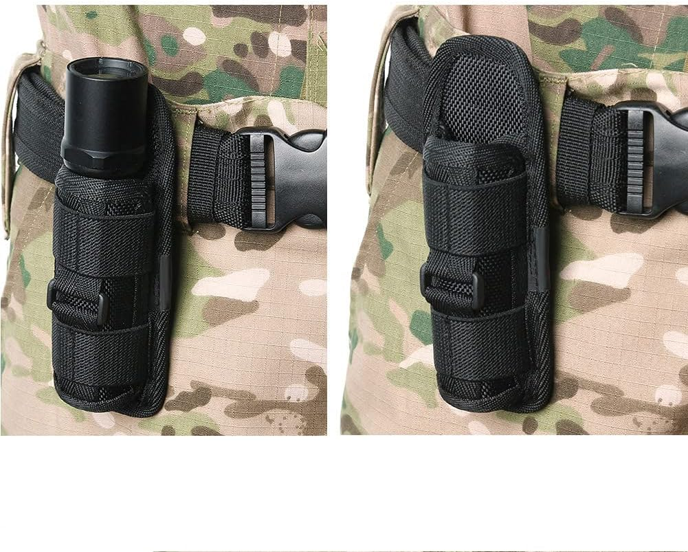 Torch Holder, Black Flashlight Holster, for Outdoor Hiking Daily Maintenance Lights Field Work Climbing image number 2