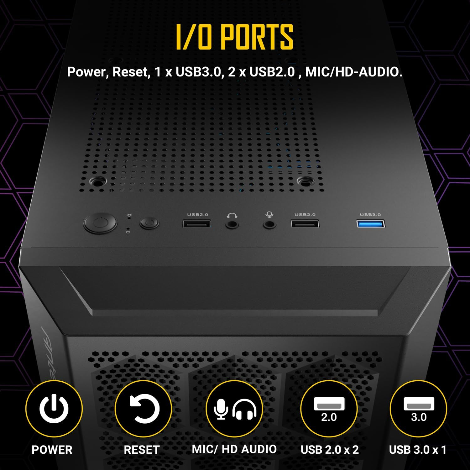 Antec NX200M RGB NX Series Mini Tower M-ATX Computer Gaming Case, Black image number 4