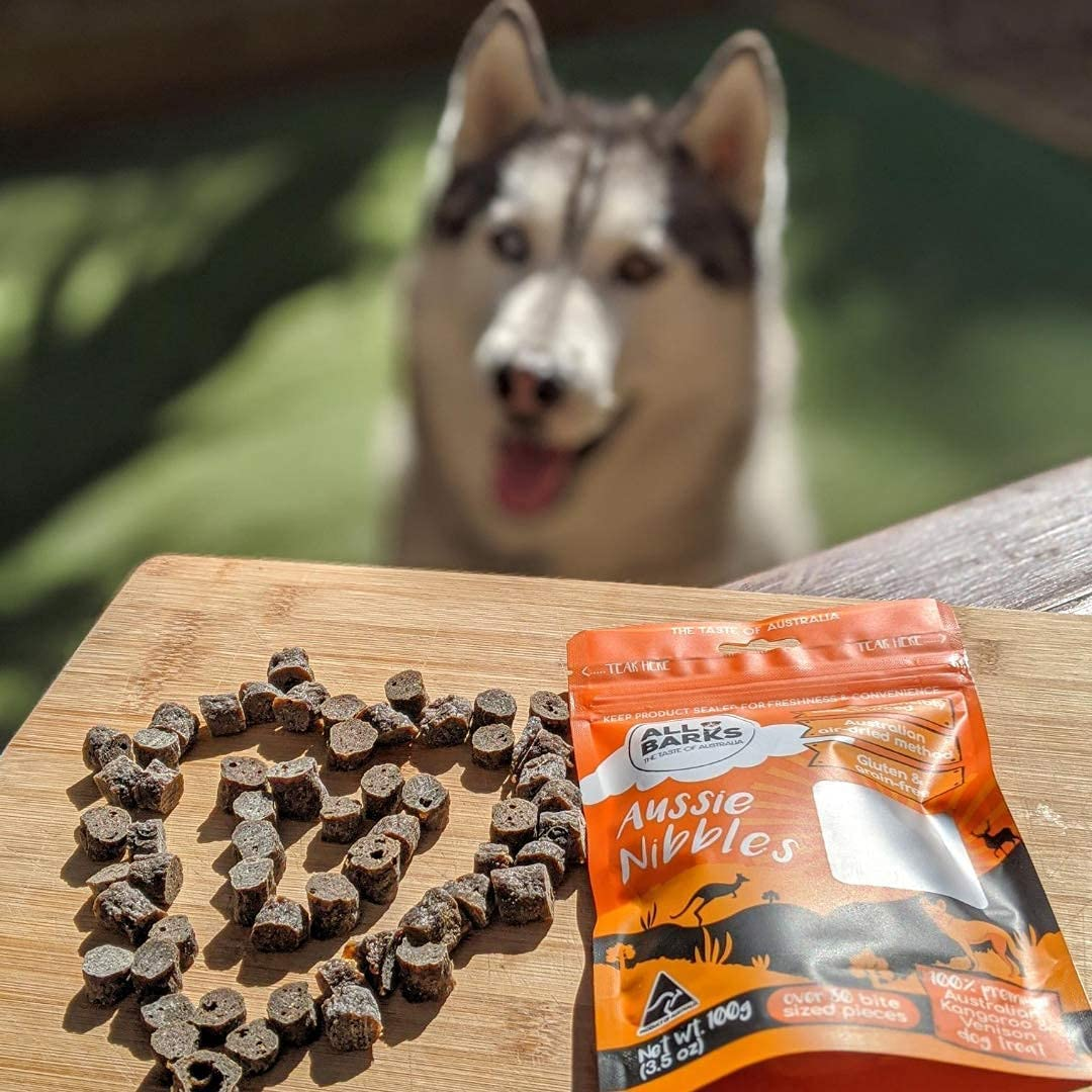 ALL BARKS Aussie Nibbles - 100% Aussie Venison and Kangaroo - Natural, Grain-Free, Australian Dog Treats - Snacks, Training or Rewards for Dogs - 100G image number 2