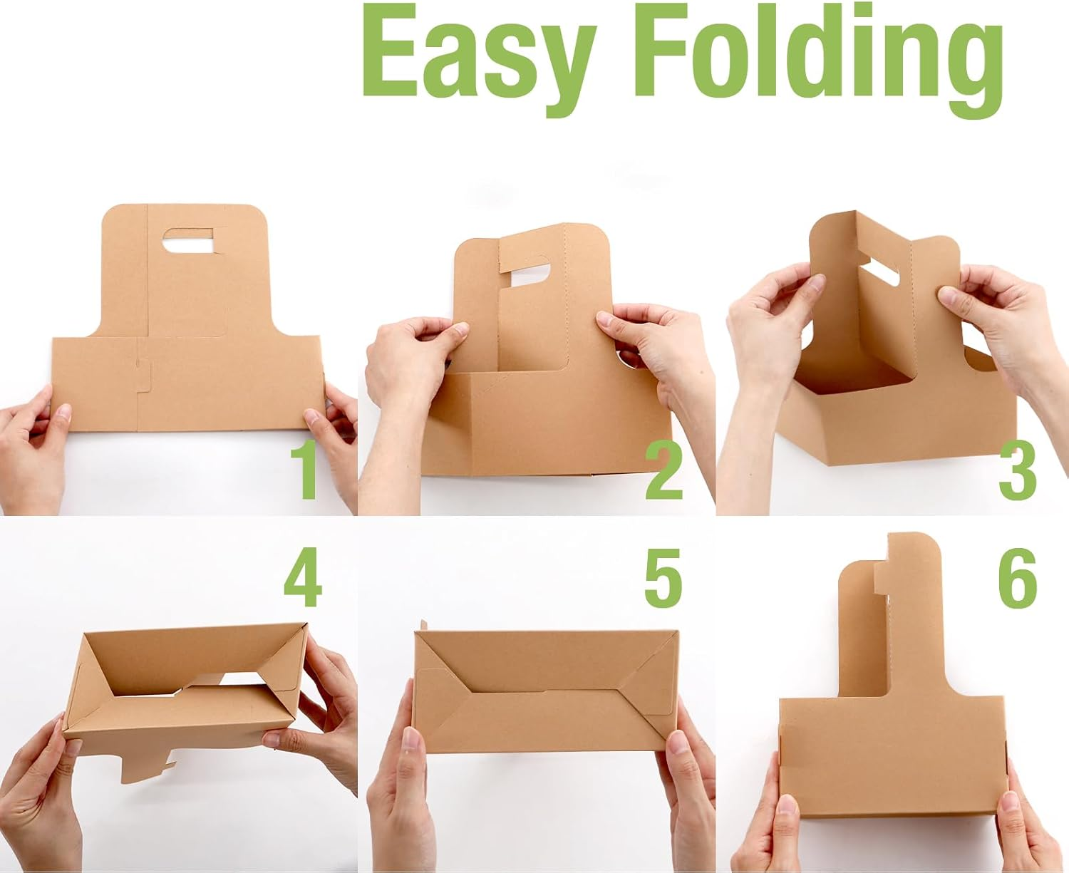 20 Drink Carrier with Handles to 2 Cups, Kraft Paperboard Drink Carriers of 12-20 Oz to Go Coffee Cup Holder, for Hot and Cold Cup Carrier, Takeout, Cafe and Restaurant Food Service Delivery image number 1