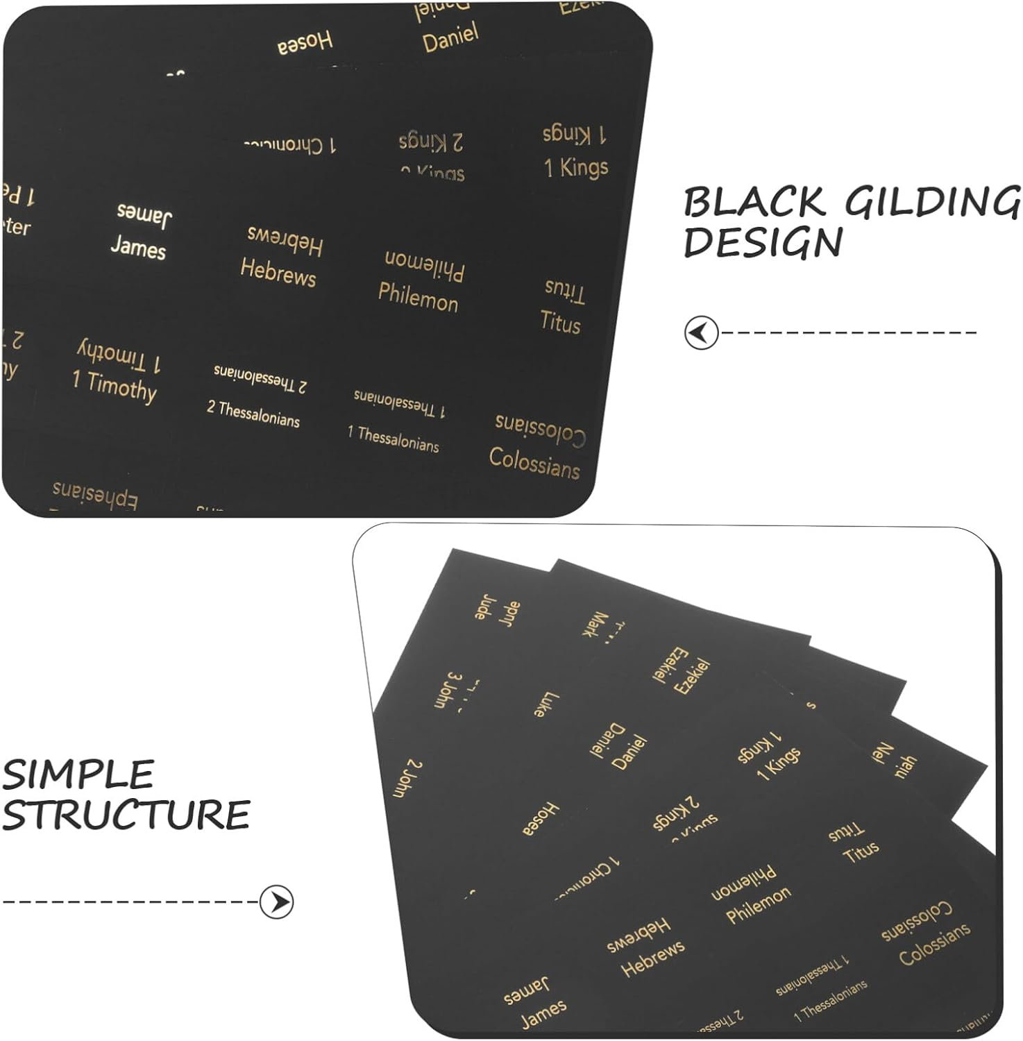 Bible Tabs, 5 Sheets Black Bible Indexing Tabs Bible Journaling Supplies Old and New Testament Bible Index Labels Aesthetic Bible Journaling Study Accessories image number 4