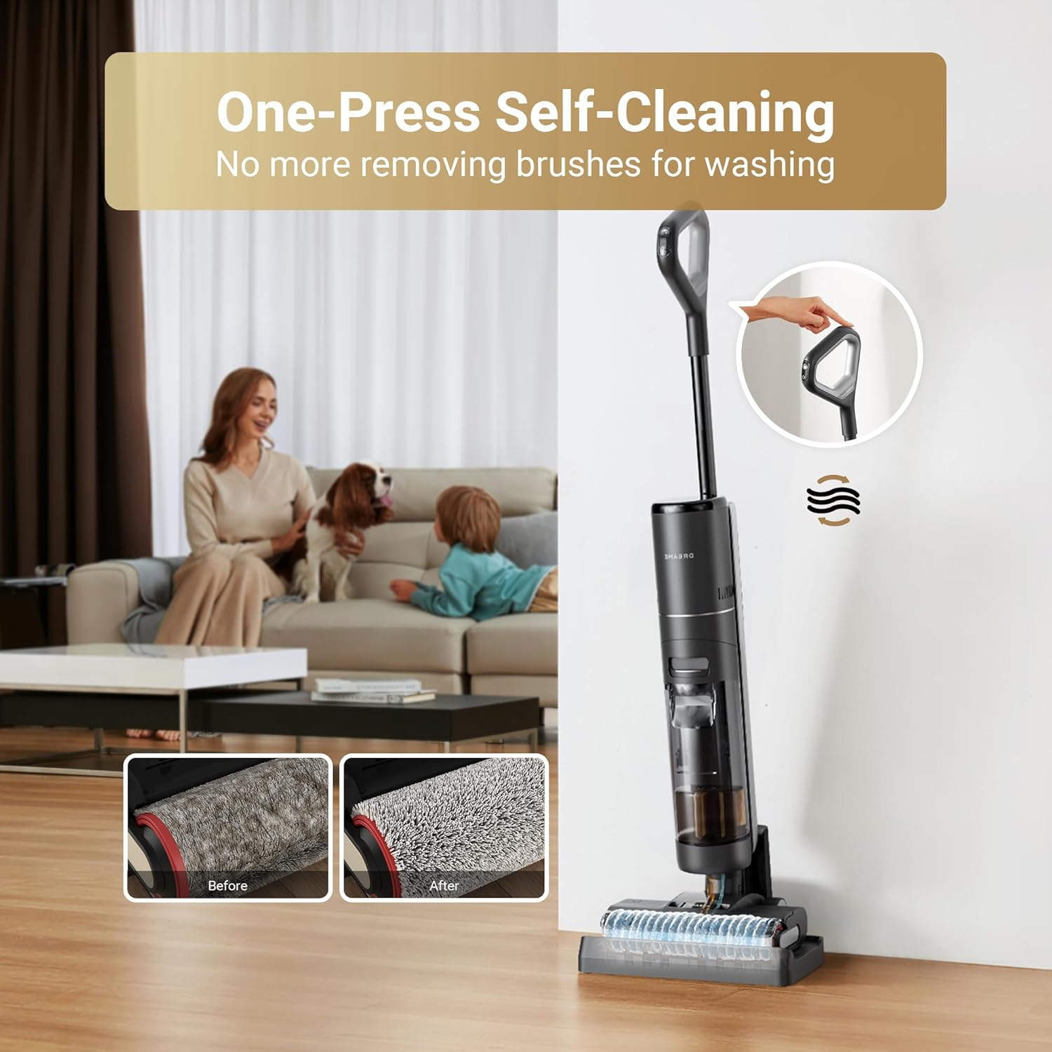 Dreame H12 Pro Cordless Wet Dry Vacuum Cleaner, Hot Air Drying, Self-Cleaning, Dual-Sided Edge Cleaning, Smart Messes Detection, 35Min Long Runtime, Smart Floor Washer for Hard Floors - H12 Pro image number 3