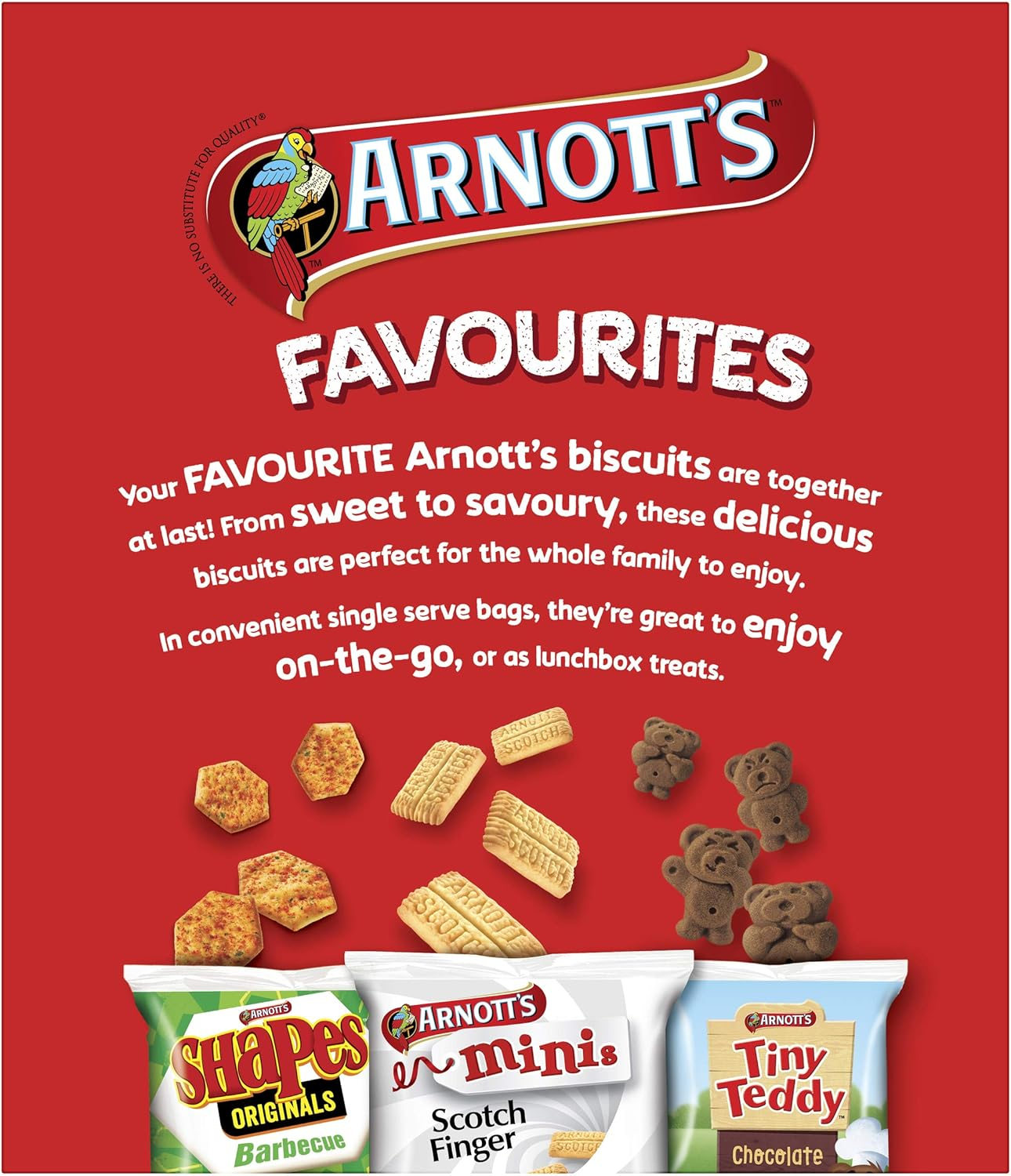 Arnott'S Favourites BBQ Shapes Scotch Finger and Tiny Teddy Chocolate Multipack 15 Pack 375G image number 3