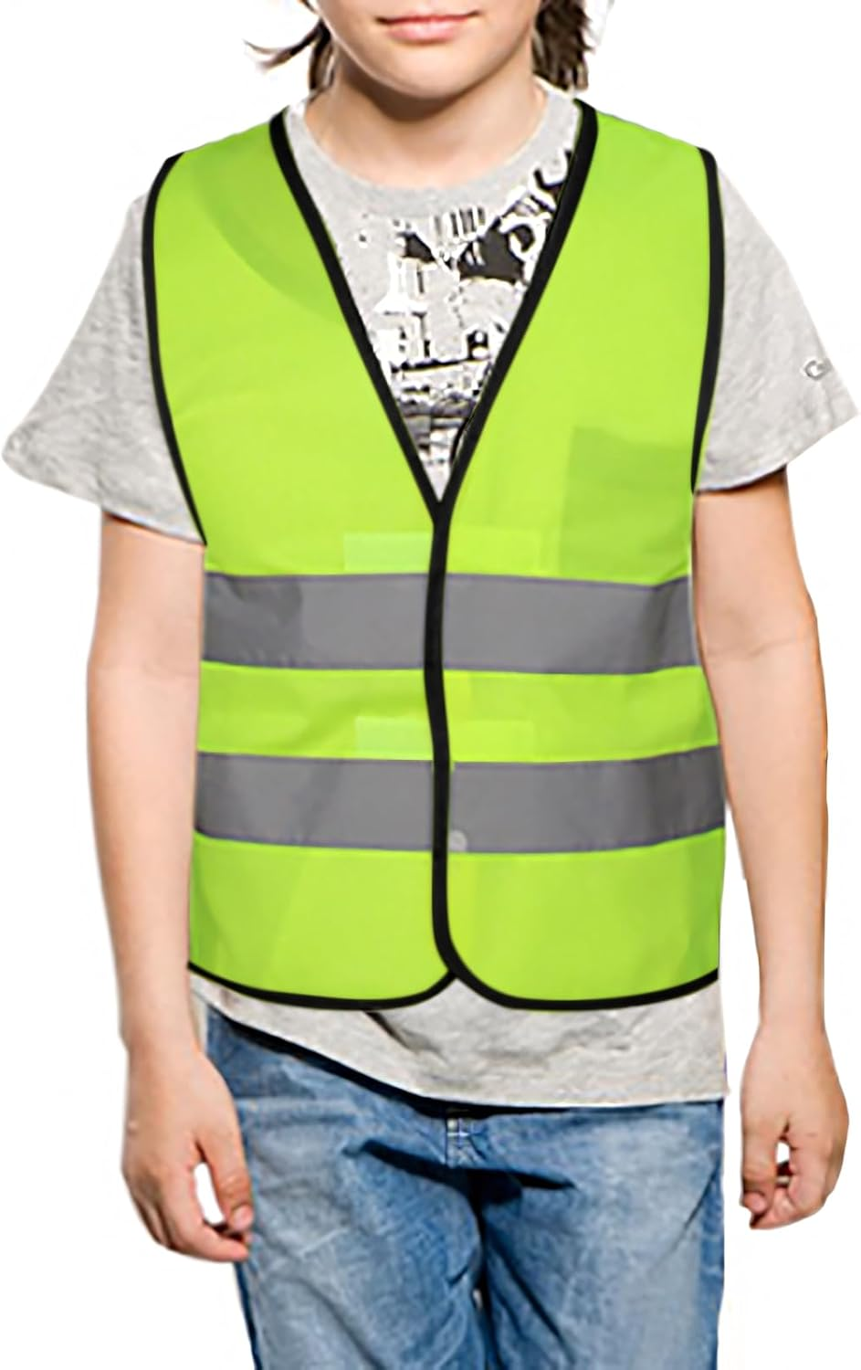 TOPTIE 10 Pack Kids Safety Reflective Vests, High Vis Construction Vest with Elastic Waistband - Blue1 image number 5