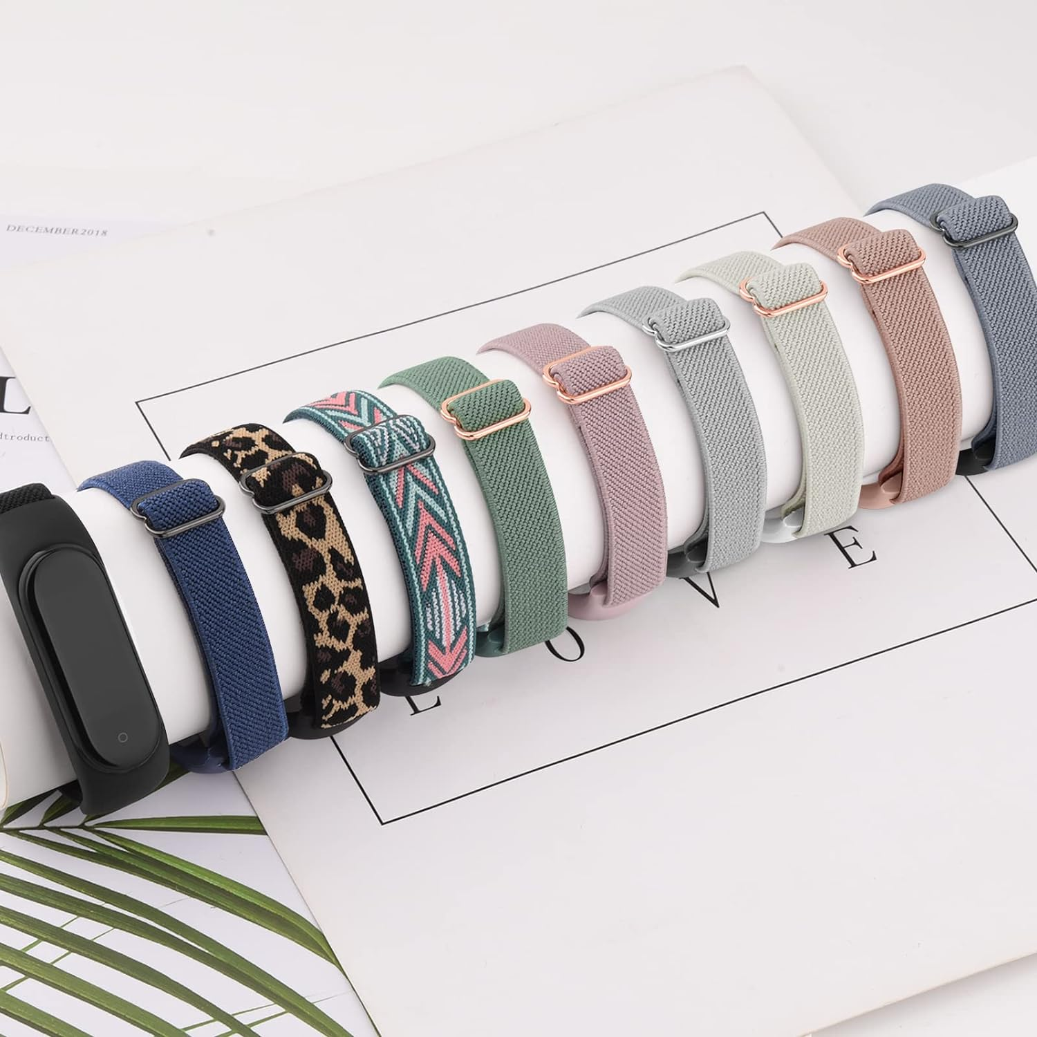 Adjustable Elastic Bands for Xiaomi Mi Band 6 & Xiaomi Mi Band 5 & Xiaomi Mi Band 4 & Xiaomi Mi Band 3, Soft Stretchy Loop Sport Strap Nylon Replacement Wristbands Watchband Bracelet for Women Men image number 1
