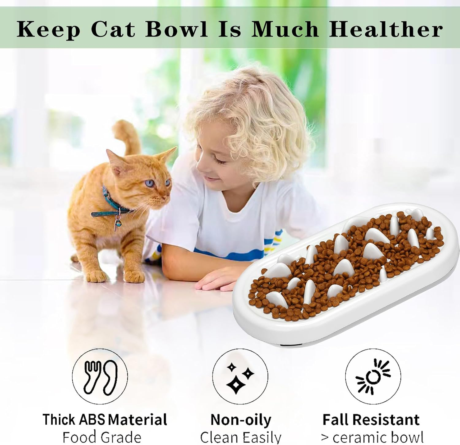 TOPNICES Upgraded Slow Feeder Cat Bowls, Fun Pet Feeder Bowl Stopper,Interactive Bloat Stop Cat Feeder,Durable and Prevents Obesity Improves Digestion Pet Bowl image number 5