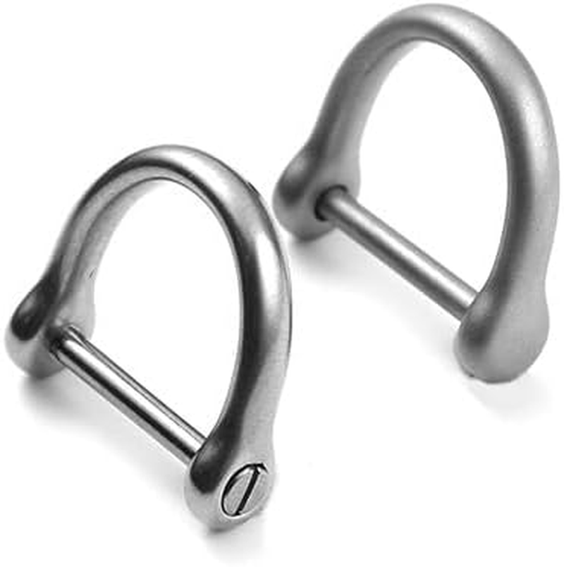 2 Pieces Key Rings Car Key Fob Holder, Stainless Steel D-Shaped Key Chain Ring with Screw Shackle,Car Keychain for Men image number 1