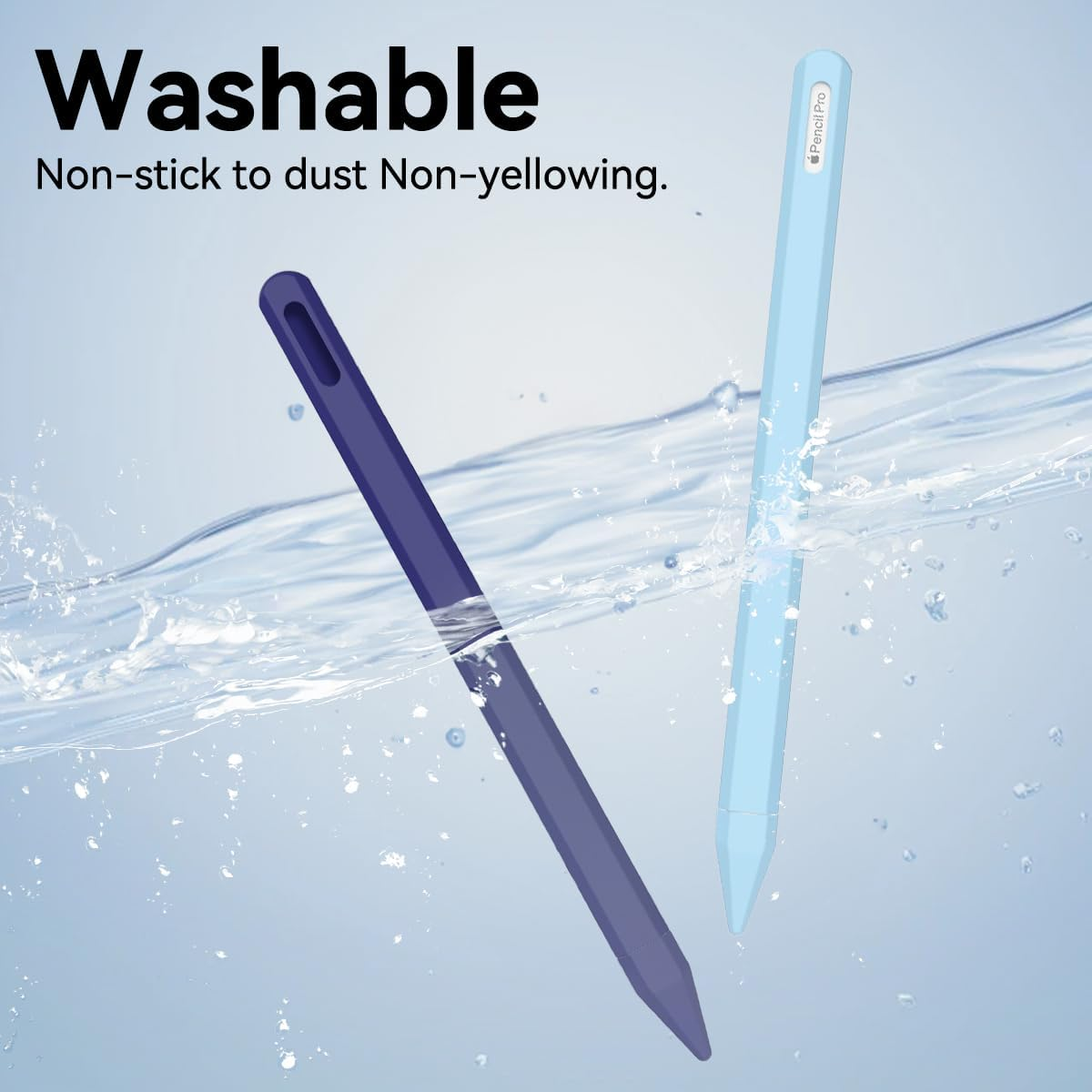 T Tersely Silicone Case for Apple Pencil Pro 2024 / Apple Pencil 2Nd,Soft Sleeve Holder Grip + Protective Nib Cover for Ipad Pen Stylus,Anti-Slip Pencil Holder Sleeve - Blue image number 5