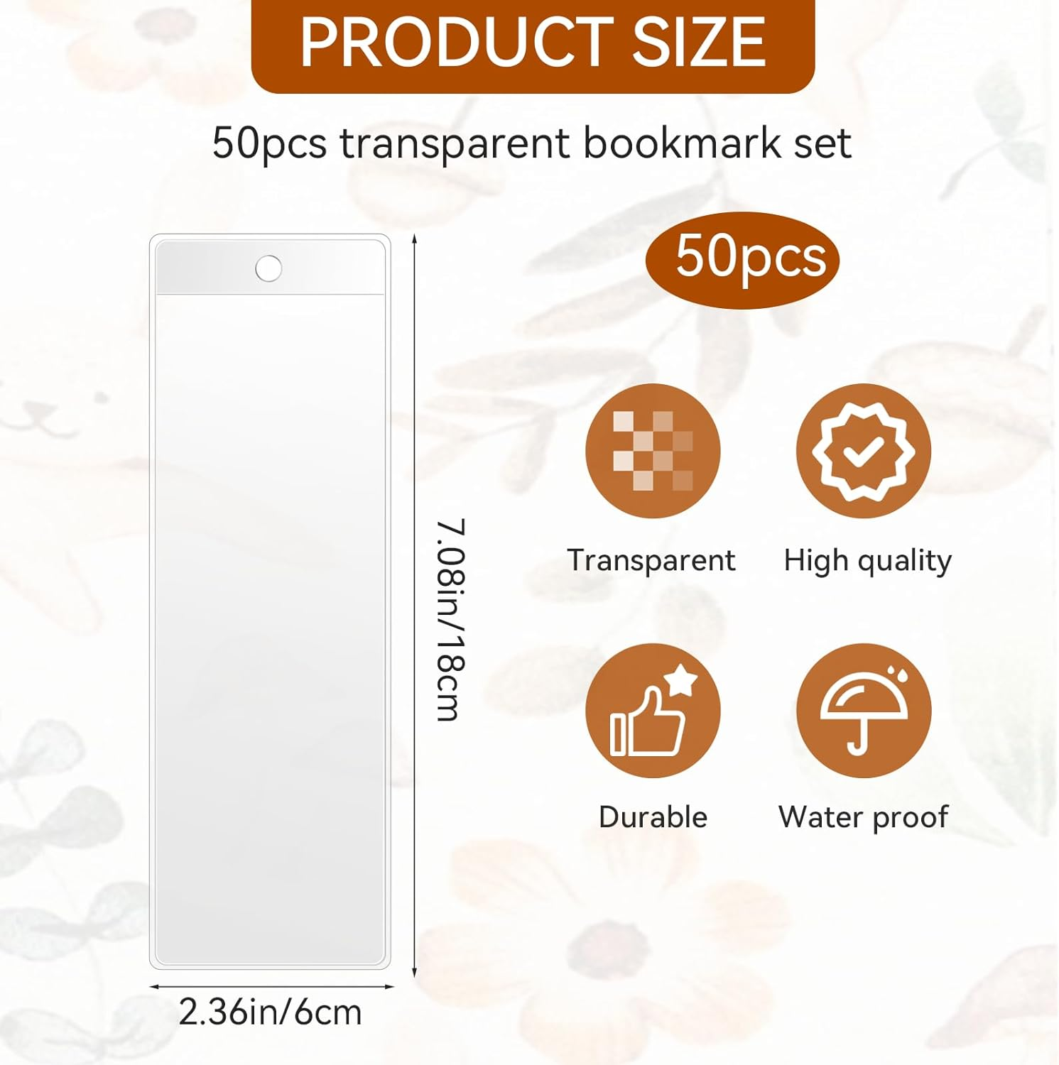 Sliverdew 50 Pcs Plastic Bookmark Cover Holder 7.17 X 2.36 Inch Clear Photobooth Sleeves Vinyl Book Marker Covers Blank Photobooth Frames for Photo Strips Bookmarks image number 6