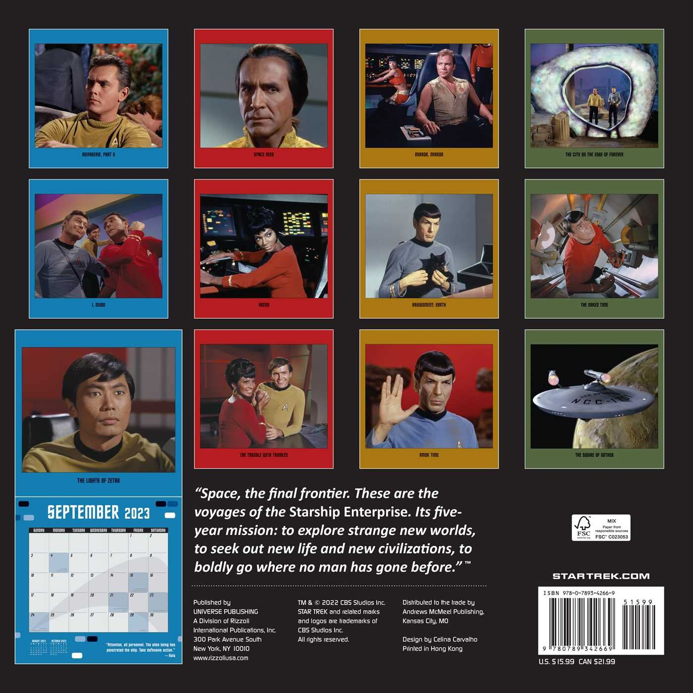 Star Trek 2023 Wall Calendar: the Original Series image number 2