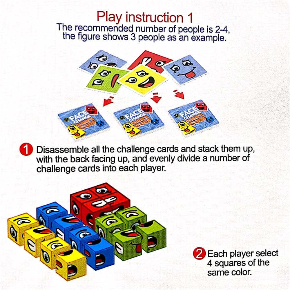 Face Change Cube Game Expression Matching Puzzle Board Game Interactive Family Game image number 4