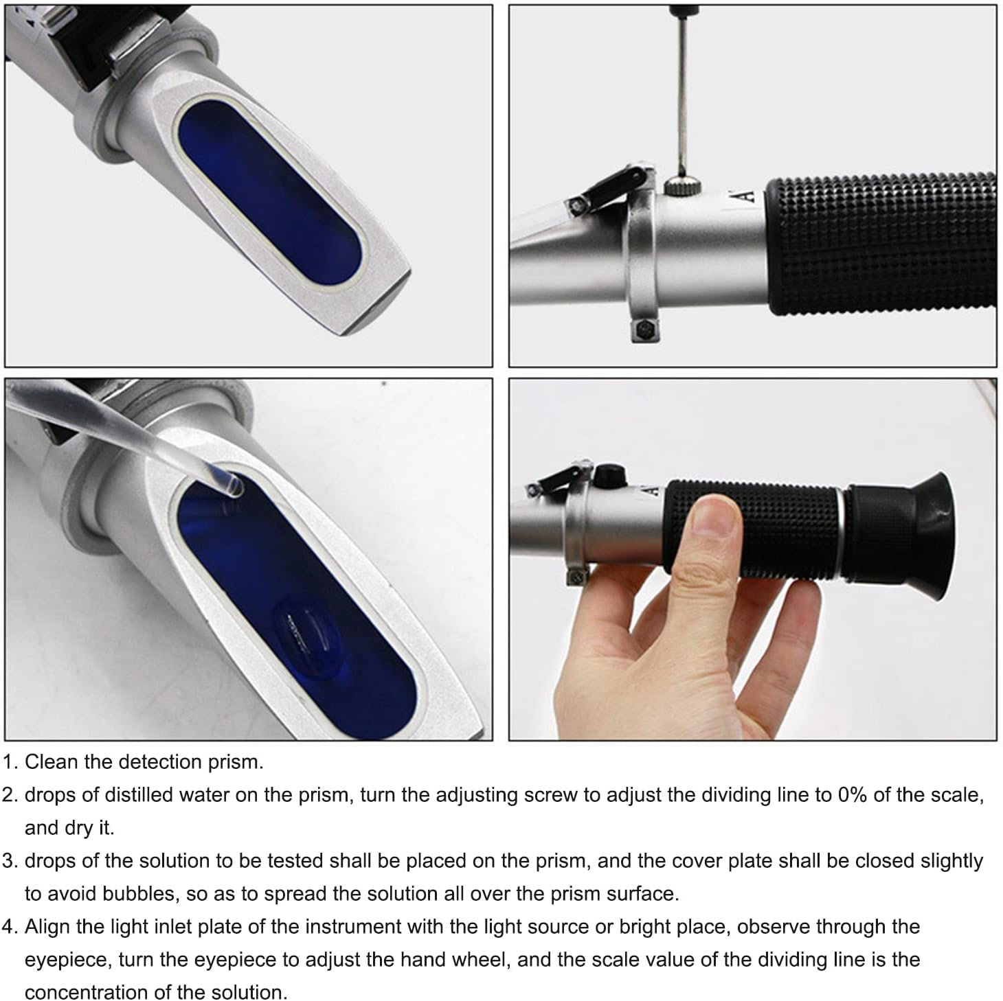 Salinity Refractometer Handheld Seawater Hydrometers Optical Salinity Tester Portable ATC Refractometer, Dual Scale: 0-100&permil; & 1.000-1.070 Specific Gravity, Saltwater Tester for Aquarium, Seawate Salin image number 2
