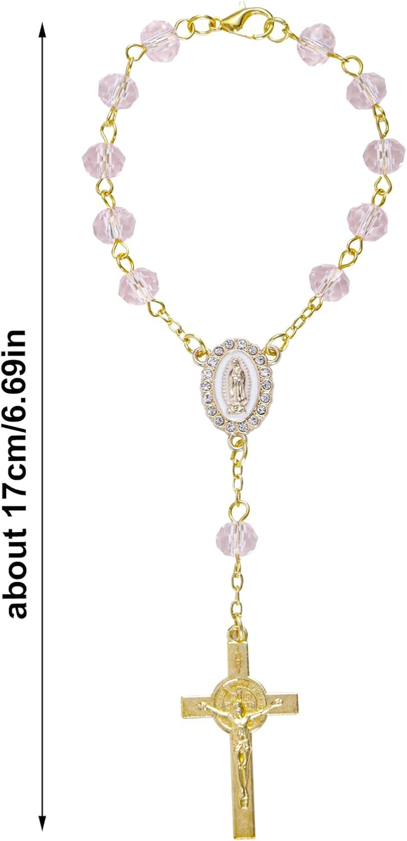 Car Rosary for Rearview Mirror, Car Rosary with Cross Pendant Religious Gift Catholic Hanging Accessory for Rear View Mirror image number 1