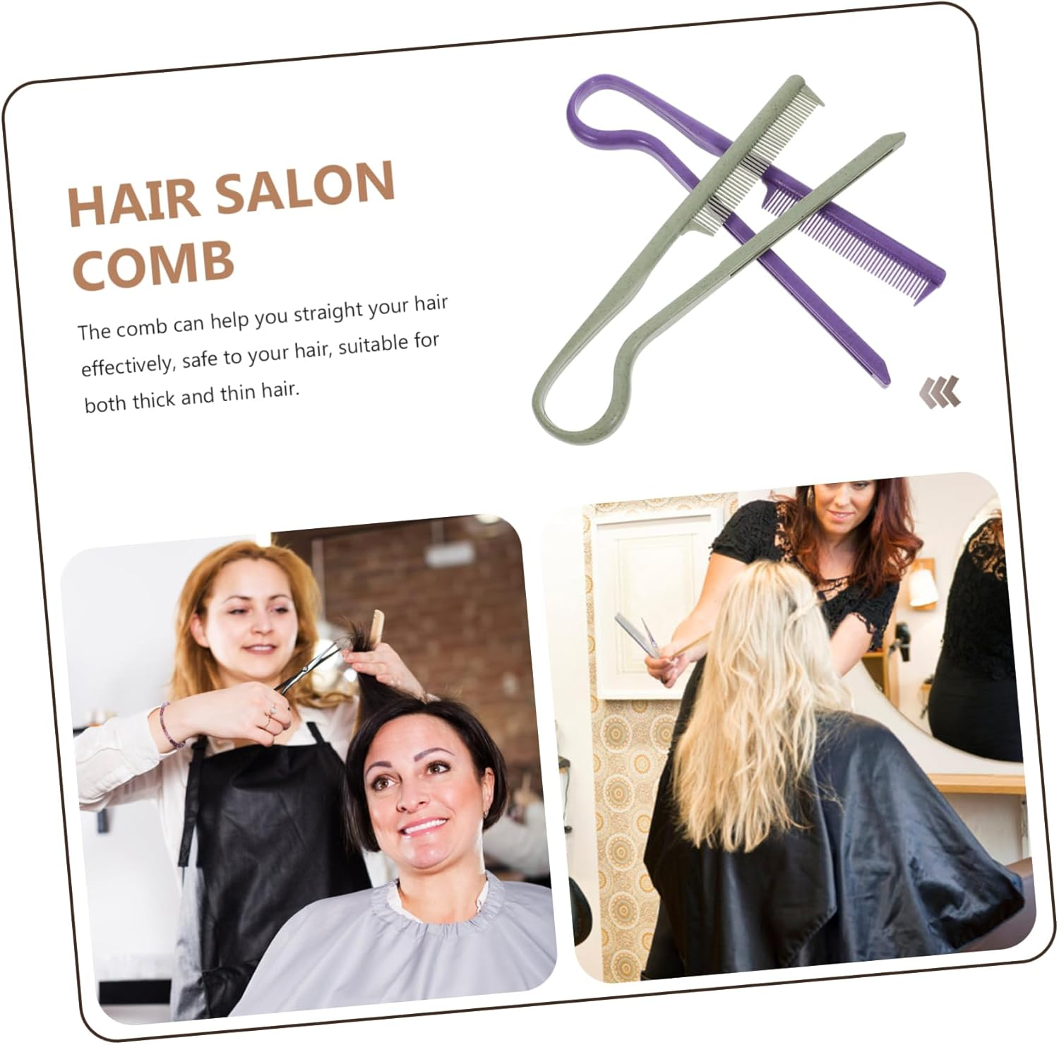 2Pcs Straightening Comb V-Shaped Styling Hair Comb Plastic Fine Tooth Hair Parting Tool for Women image number 5