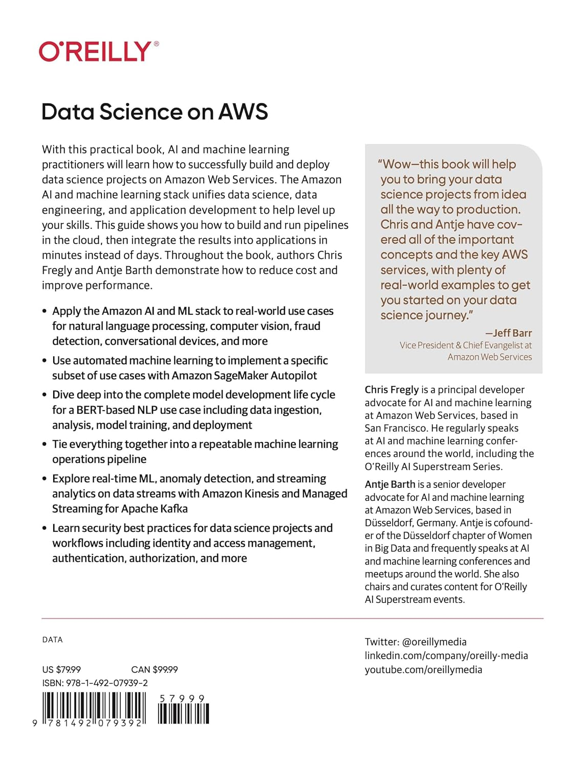 Data Science on AWS: Implementing End-To-End, Continuous AI and Machine Learning Pipelines