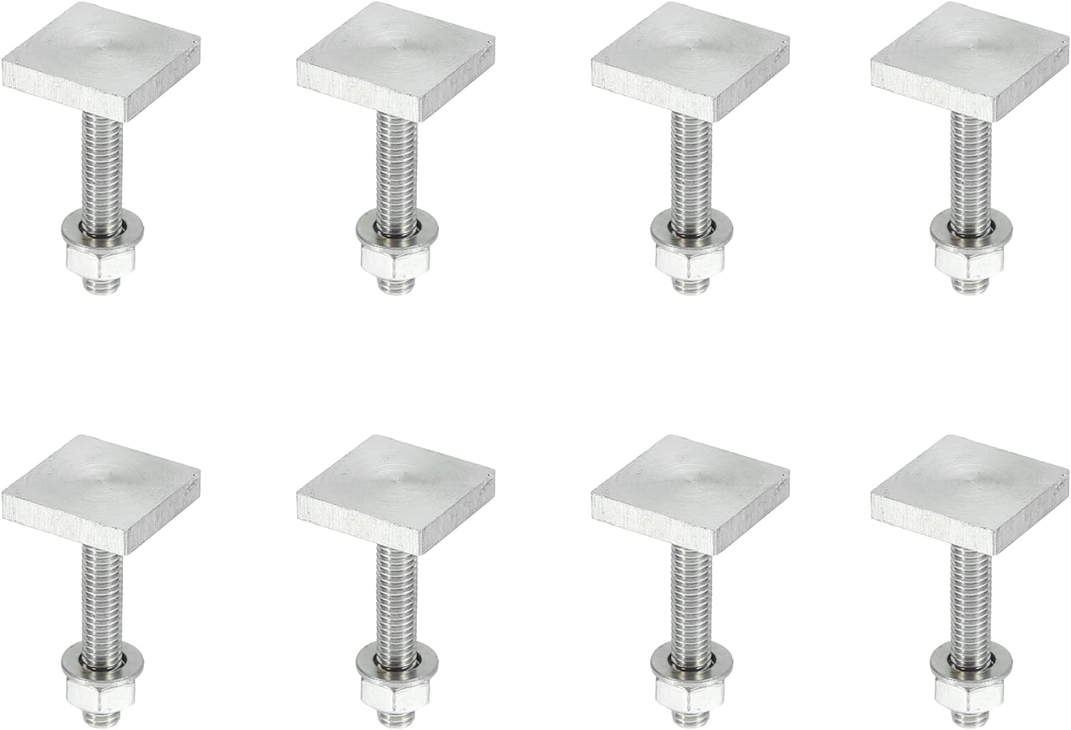 X AUTOHAUX 8Pcs Universal Roof Rack T Shaped Bolt Rooftop Cargo Carrier Rack Bolt T Shaped Slots T Shaped Track Bolts W/Nuts Washers Bike Rack Cross Bar Adapter White image number 5