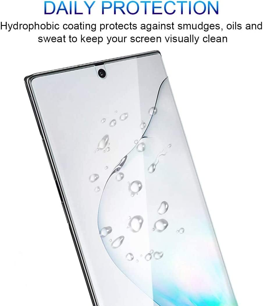 T Tersely Screen Protector for Samsung Galaxy Note 10+ / 5G, [2 Pack] Full Cover Support Fingerprint Unlock, HYDROGEL Aqua Screen Protector Curved for Samsung Note 10 plus (Pro) [Case Friendly] image number 1