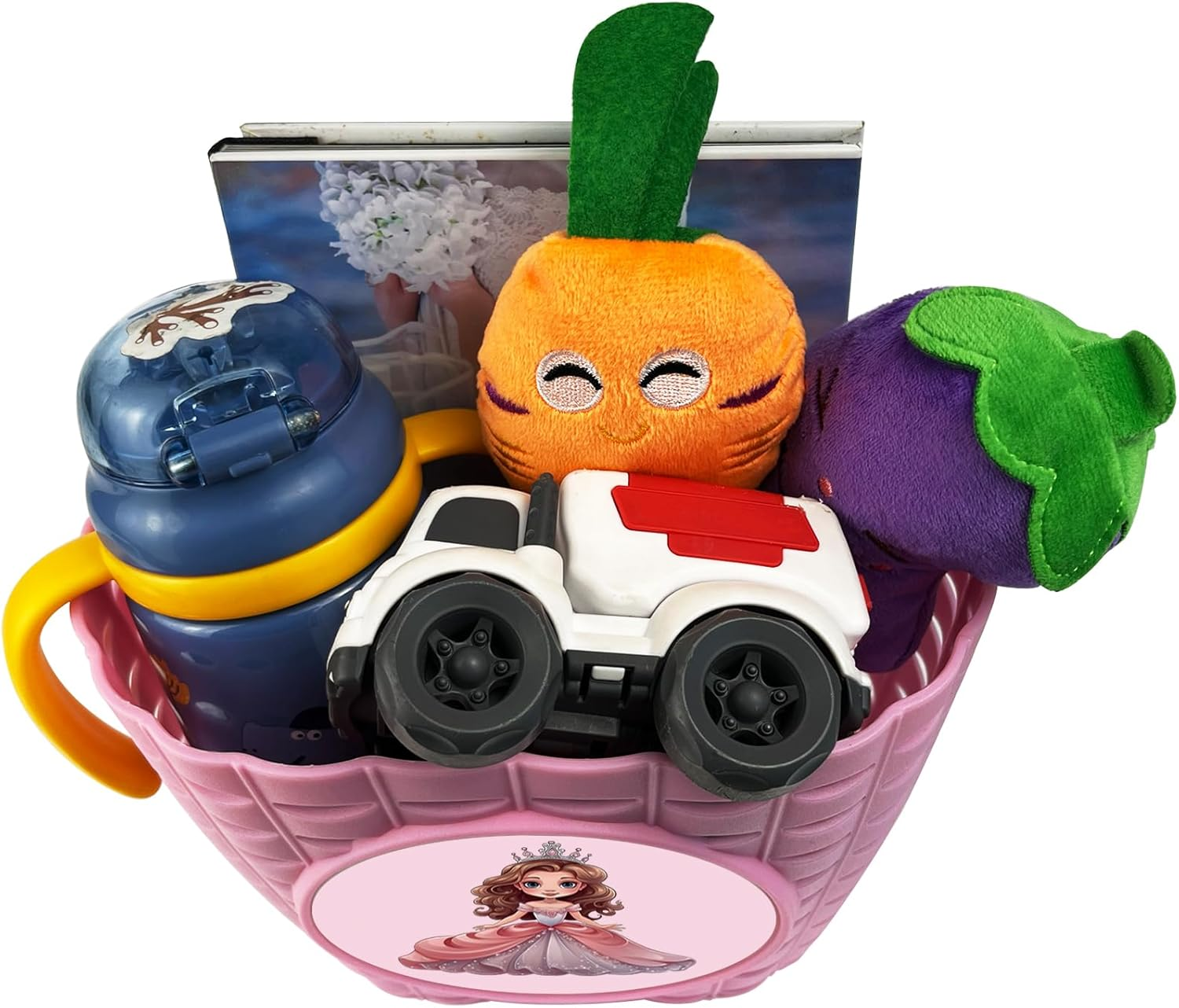 Kids Bike Basket for Girls, Pink Bicycle Front Handlebar Basket, Adjustable Plastic Tricycle Basket for Baby Girls, Toddlers image number 1