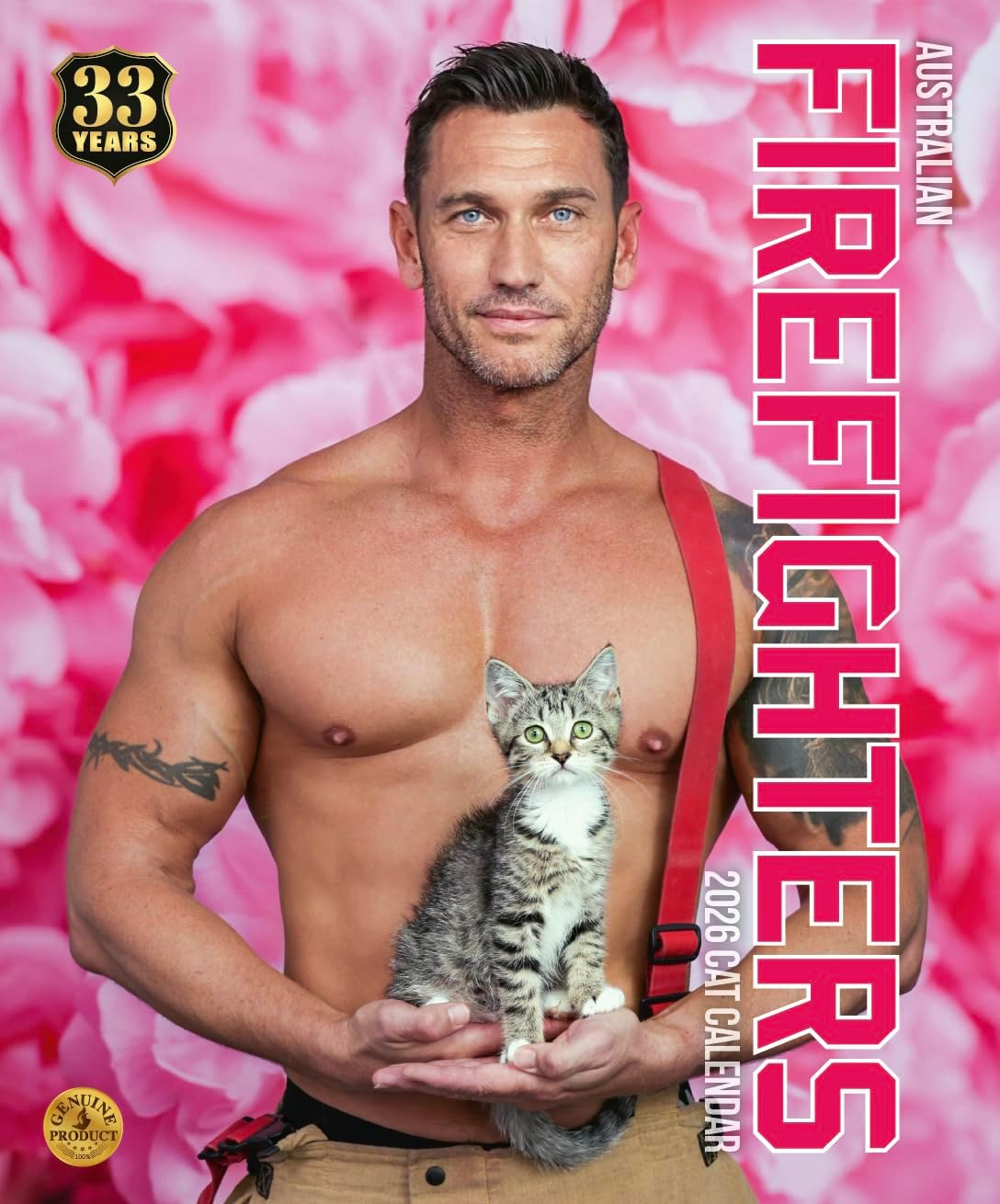 Australian Firefighters Calendar 2026 &ndash; Sexy Firefighters with Cats &ndash; Charity Support, Wall Calendar, Ideal Gift, Cat Lovers & Firefighter Fans image number 3