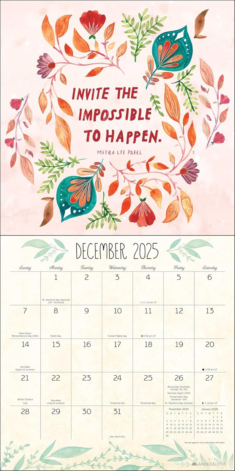 Meera Lee Patel 2025 Wall Calendar: Start Where You Are image number 3