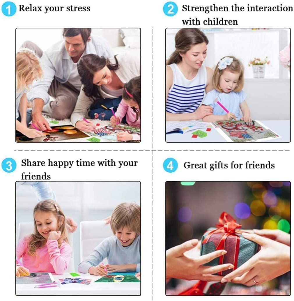 Clendo 5D Diamond Painting Kits for Adults - DIY Colorful Dragon Diamond Art Kits for Beginner Full Drill Cute Diamonds Painting Gem Art for Home Wall Decor 14X14Inch image number 1