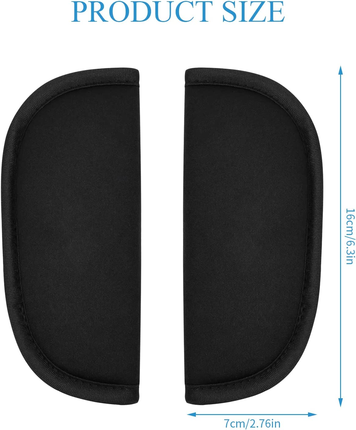 2 Pieces Baby Stroller Car Seat Strap Covers Universal, Seat Belt Pads for Kids, Car Seatbelt Strap Covers, Pushchair Strap Covers, Soft Seat Belt Cushion for Newborns Infants and Kids, Black image number 3