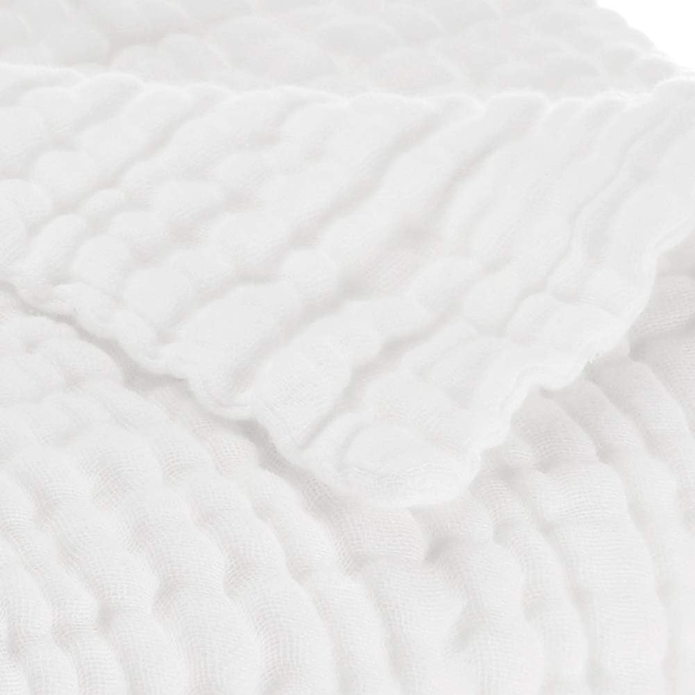 Aablexema Baby Muslin Bath Towels - Set of 2 Large Size 43X43 Inches Swaddle Blanket for Newborn Toddlers Boys Girls - Suitable for Baby'S Delicate Skin(White) image number 4