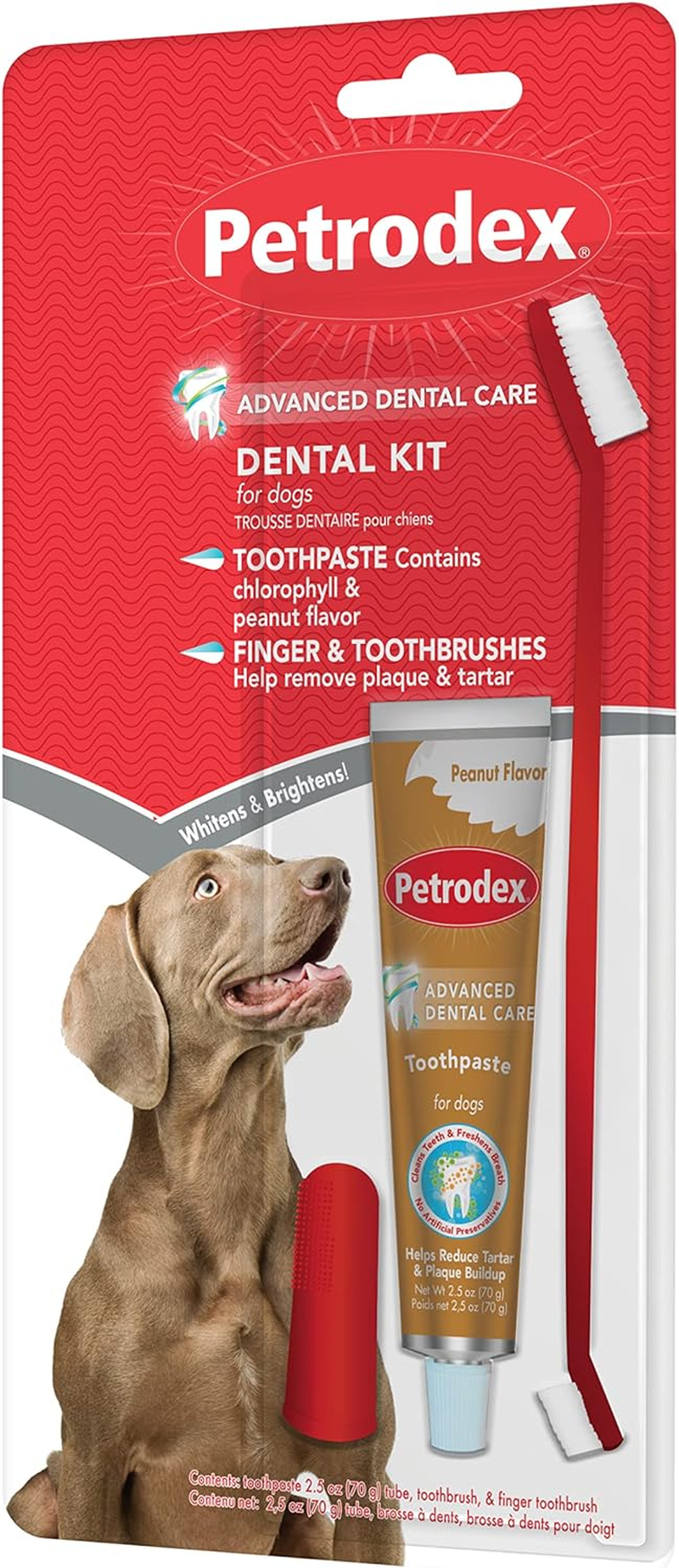 Petrodex Dental Care Kit for Dogs, Toothpaste and Toothbrushes, Peanut Flavor, 3 Piece Set image number 4