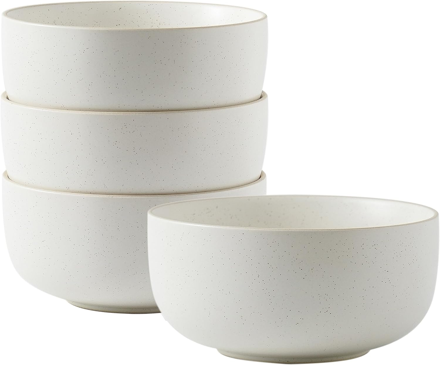 S&Q'S Ceramics Ceramic Small Bowls for Kitchen, Set of 6, 10 Ounces Small Ceramic Bowls for Condiments, Dipping, Side Dishes (Glazed Matte Off-White), (TSW)