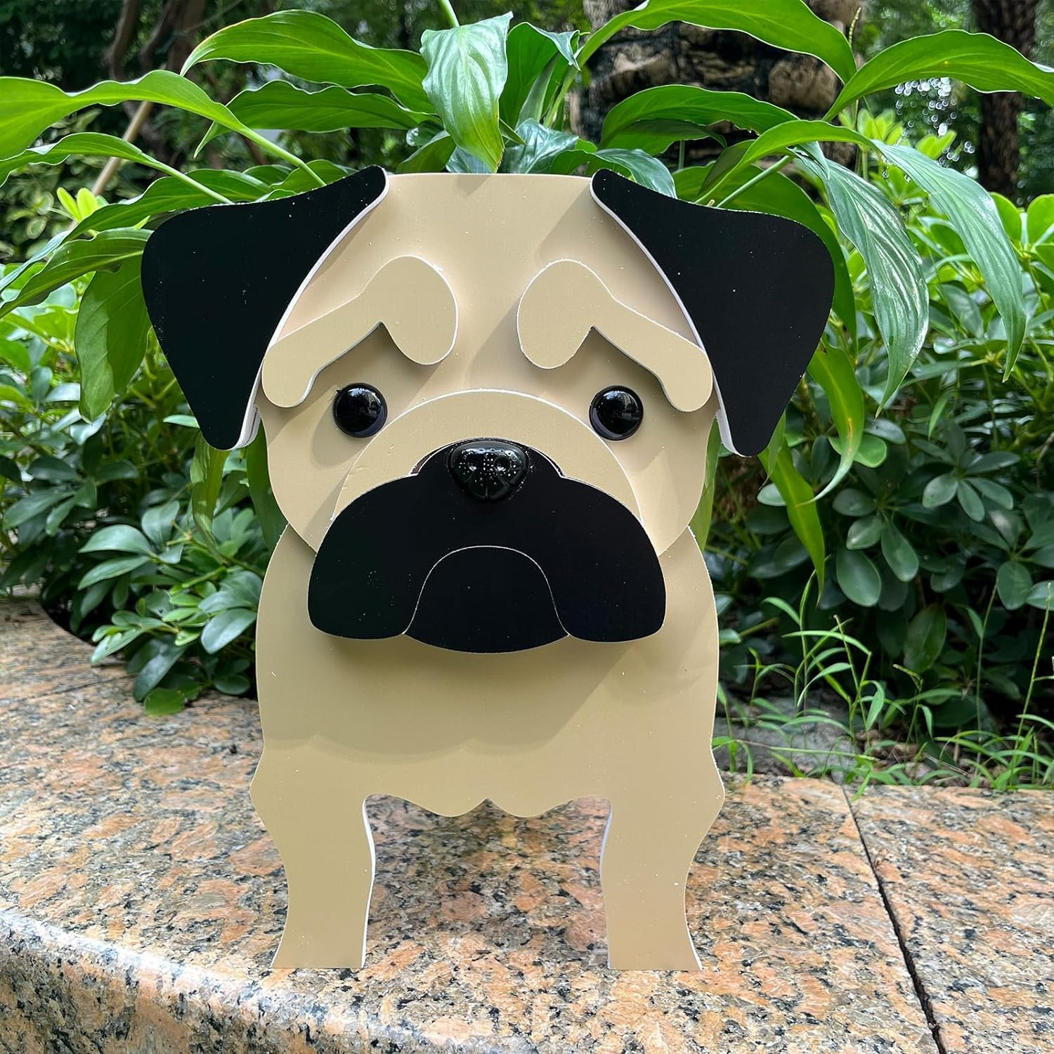 Bamboo'S Grocery Lokii Meat Color Pug Dog Planter, Cute Dog Plant Pot, Animal Shape Plant Containers, for Outdoor Indoor and Garden Decoration Plants image number 3