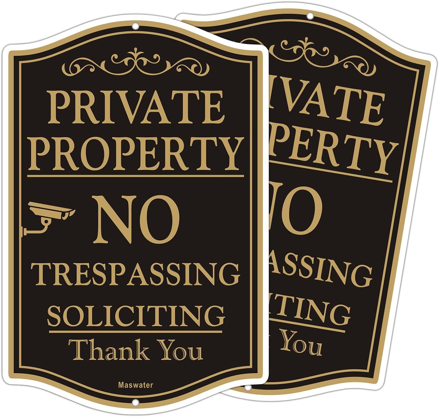 2 Pack Private Property Signs No Trespassing, 12" X 18 Be Suitable for Yard/Gate/Fence Signs No Parking, Reflective Rust Free Aluminum, Fade Resisant, UV Protected & Waterproo image number 3