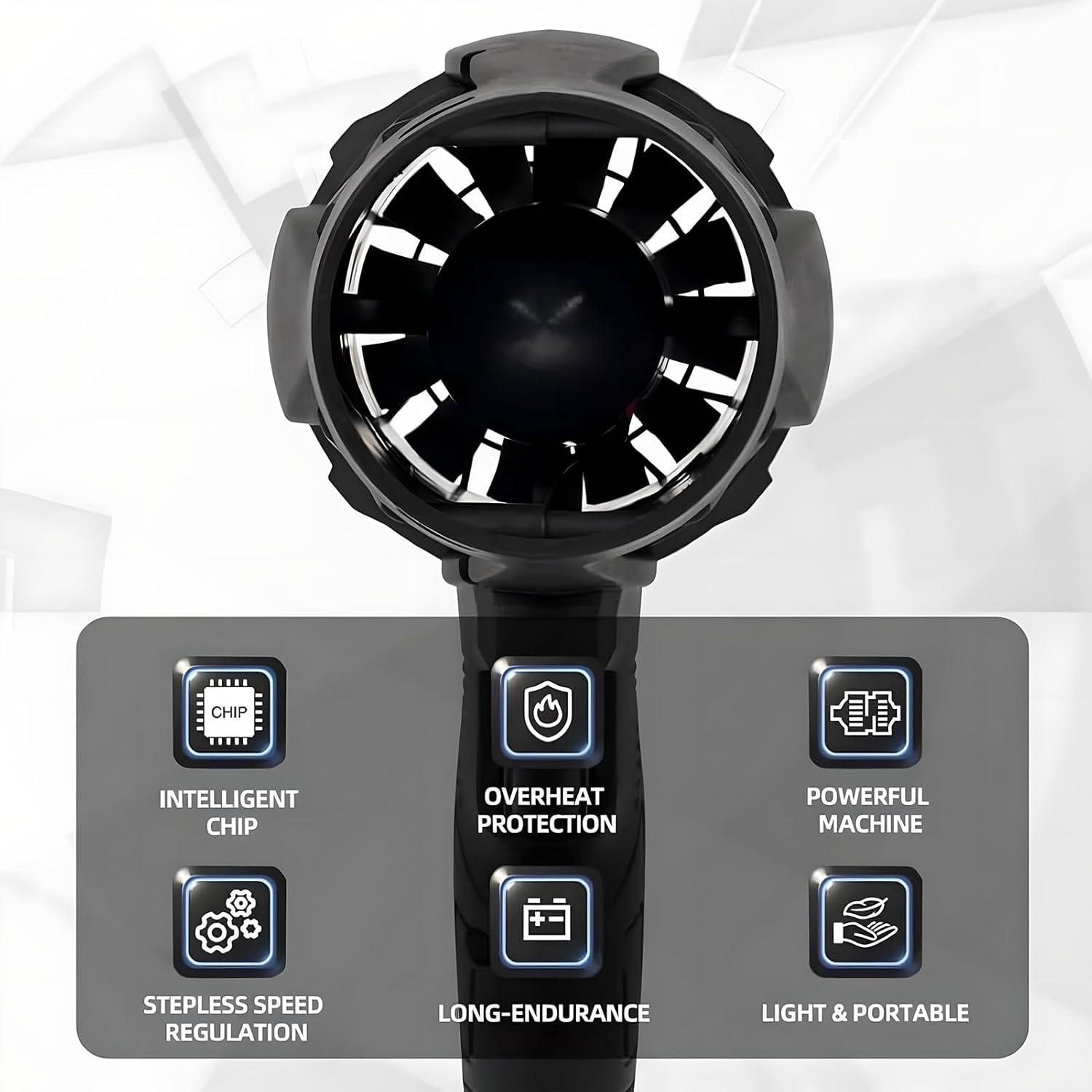 Portable Jet Blower, Cordless Leaf Blower with 2 Batteries and 1 Charger, 30000RPM Compressed Air Duster with Adjustable Air Speed, for Patio Lawn Blowing Leaves Dust Snow Cleaning Teal image number 5