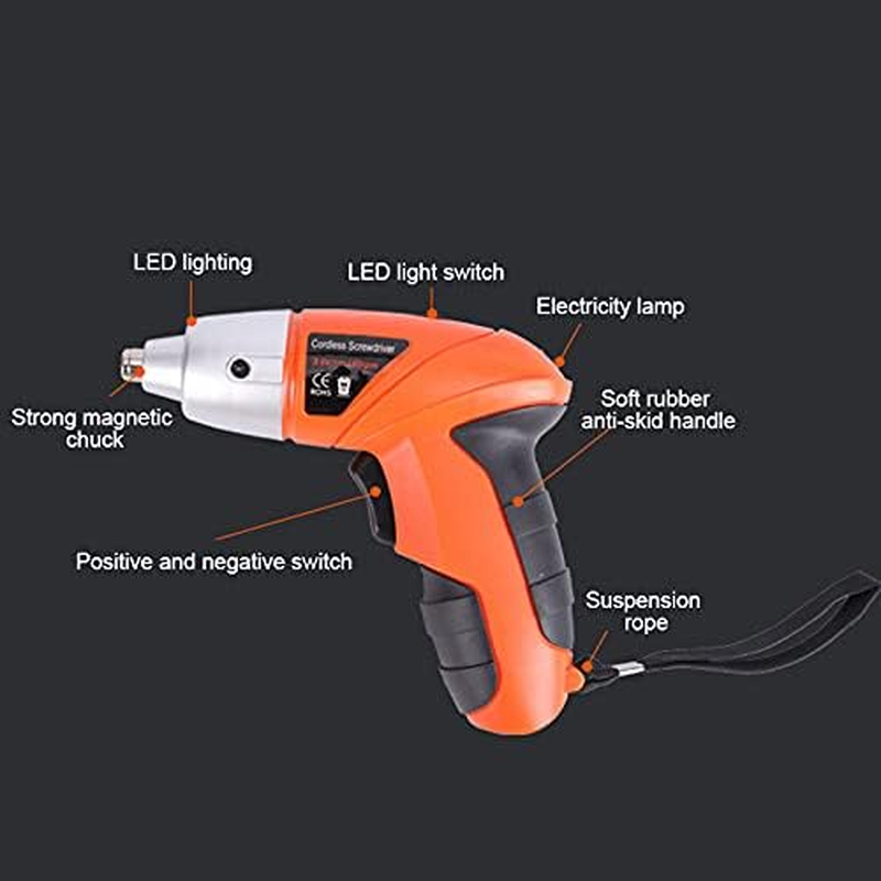 45 in 1 Power Screwdrive Set, Durable Car Emergency Tool Box with Flashlight Multifunction USB Charging Wireless Drill Power Portable Repair Tool Kit for Home/1191 image number 5