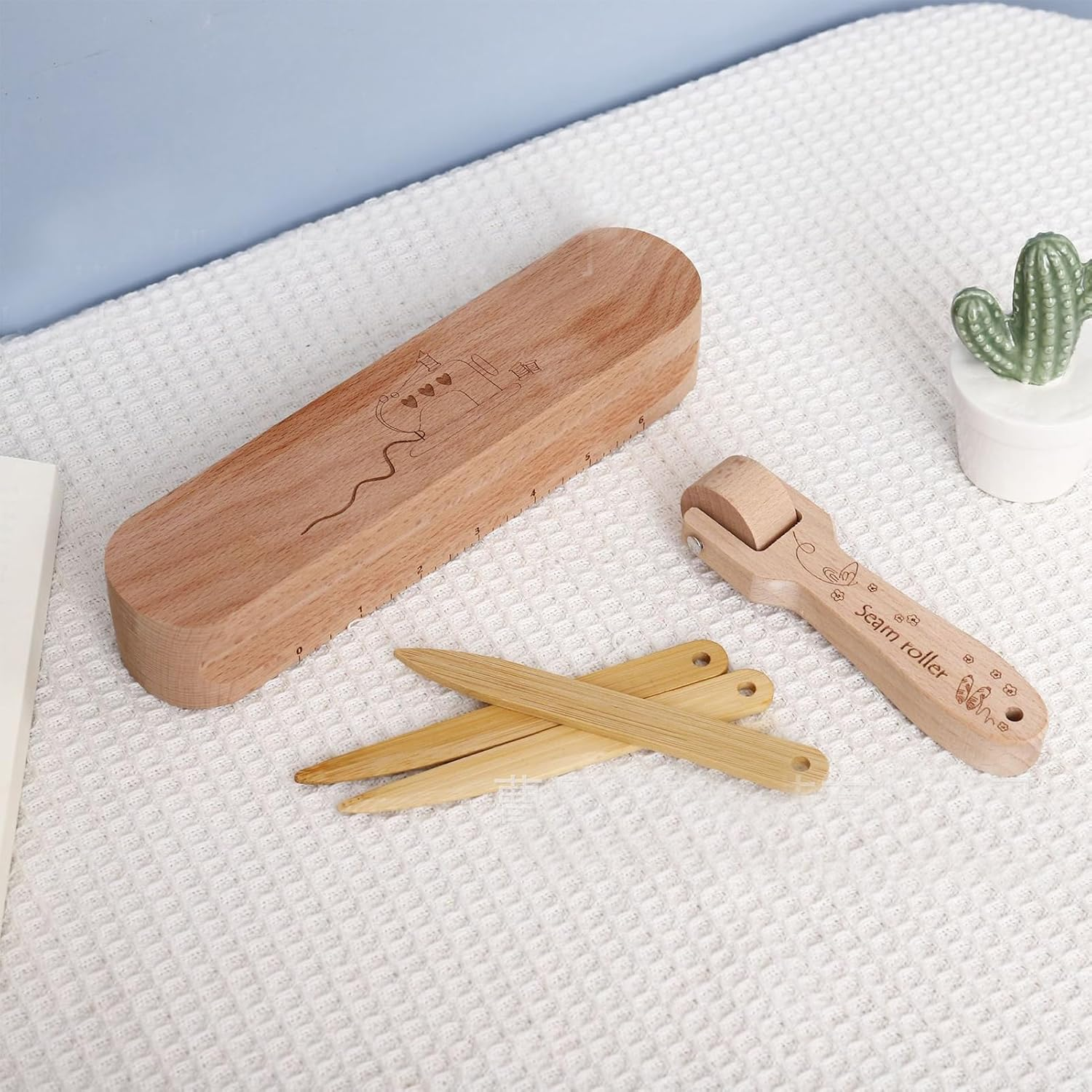 4Pcs Tailor'S Clapper Set, Hardwood Seam Presser Tool for Quilter Pressing & Flattening, Sewing Wood Clapper image number 2