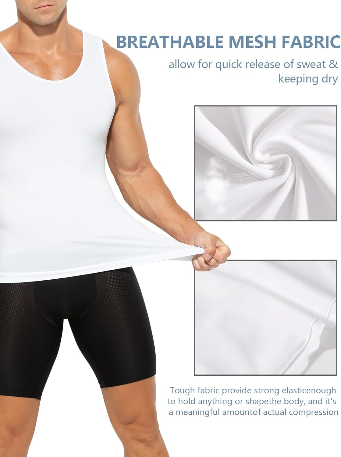 Arjen Kroos Men'S Slimming Body Shaper Vest Compression Tank Top to Hide Gynecomastia Moobs