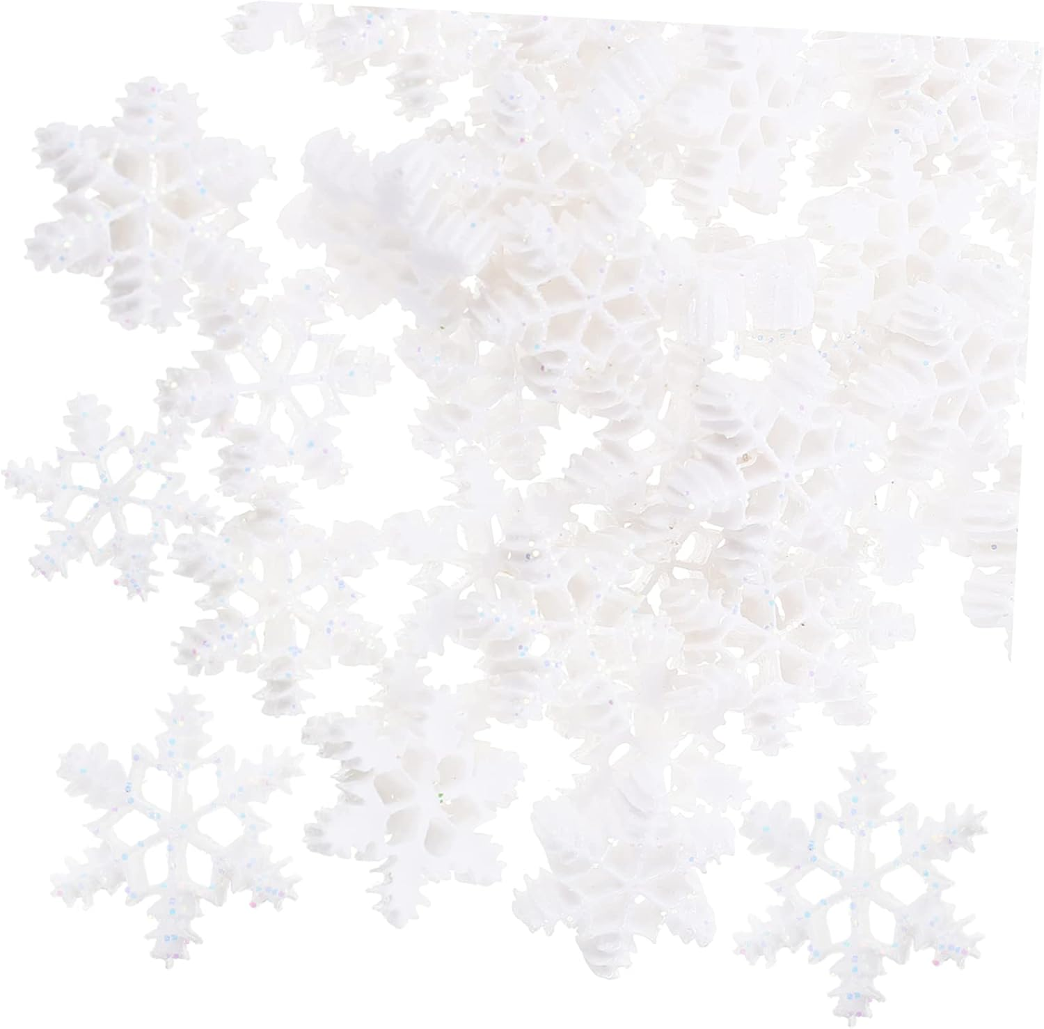 Anneome 50Pcs Mini Resin Snowflake Xmas Micro Landscape Ornaments DIY Hanging Pendants Christmas Tree Accessories White 3D Small Resin image number 4