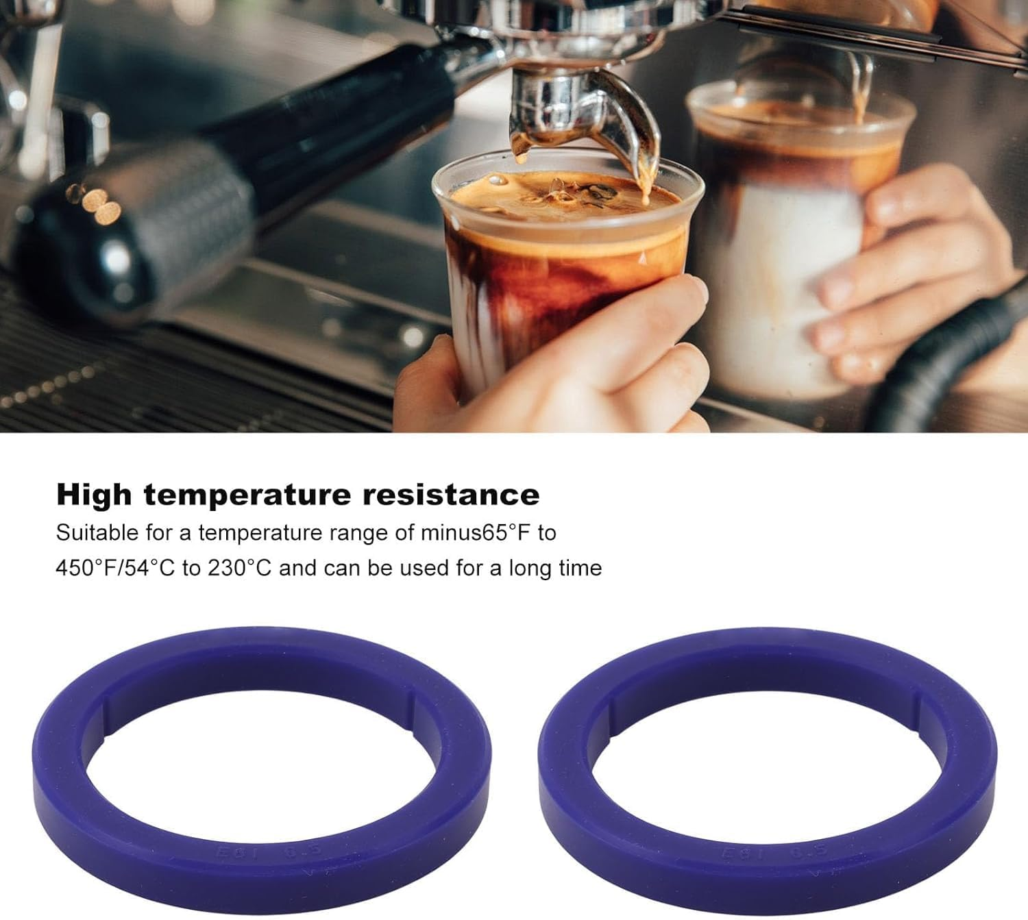 2Pcs Coffee Machine Group Head Seal Gasket Gaggia E61 Head Sealing Ring Group Head Gasket Coffee Machine Accessories 8.5Mm Thick with VBM Compatible with Faema E61/E98 Espresso Machine